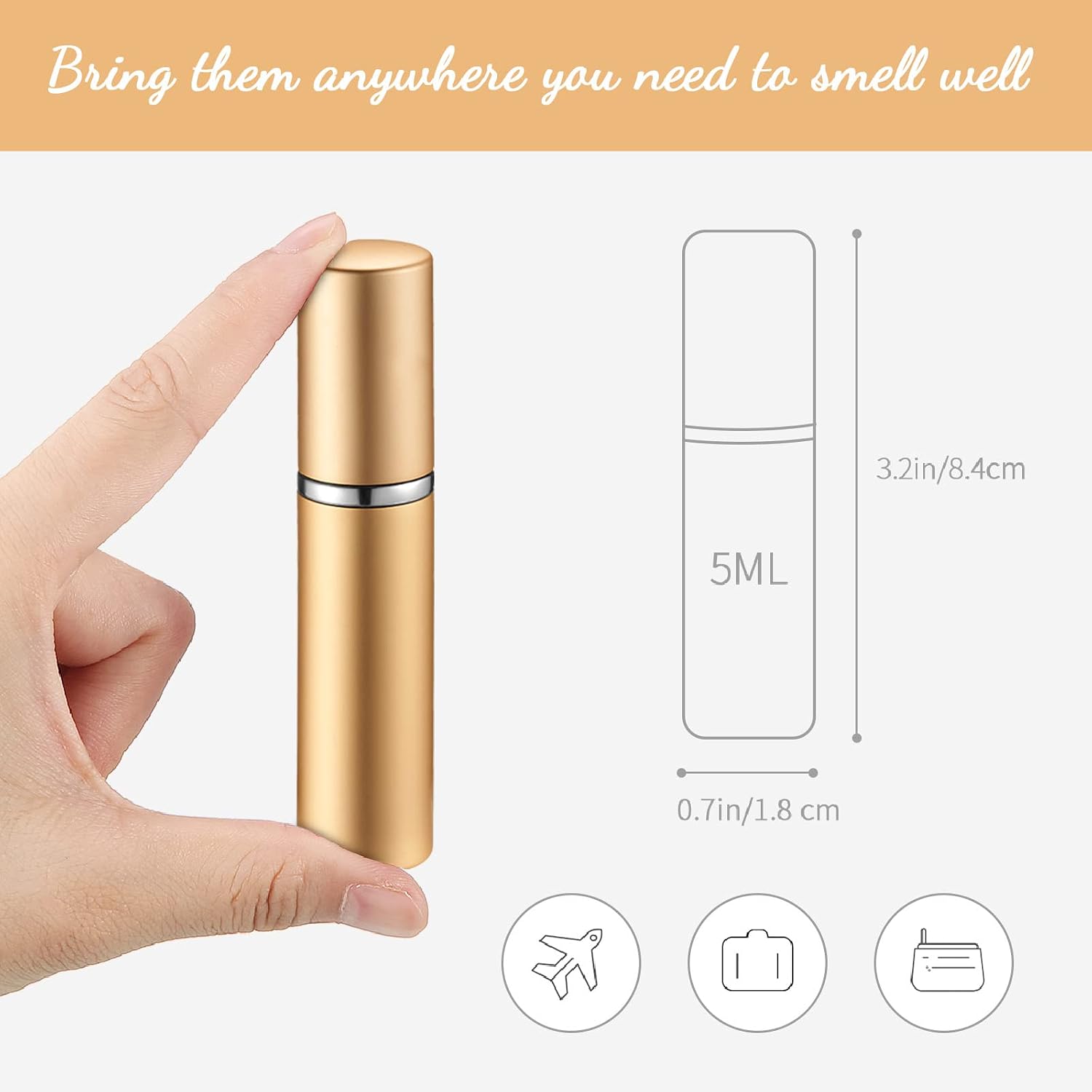 5ml Refillable Travel Perfume Atomizer Bottles | 7 Colors Fine Mist Spray