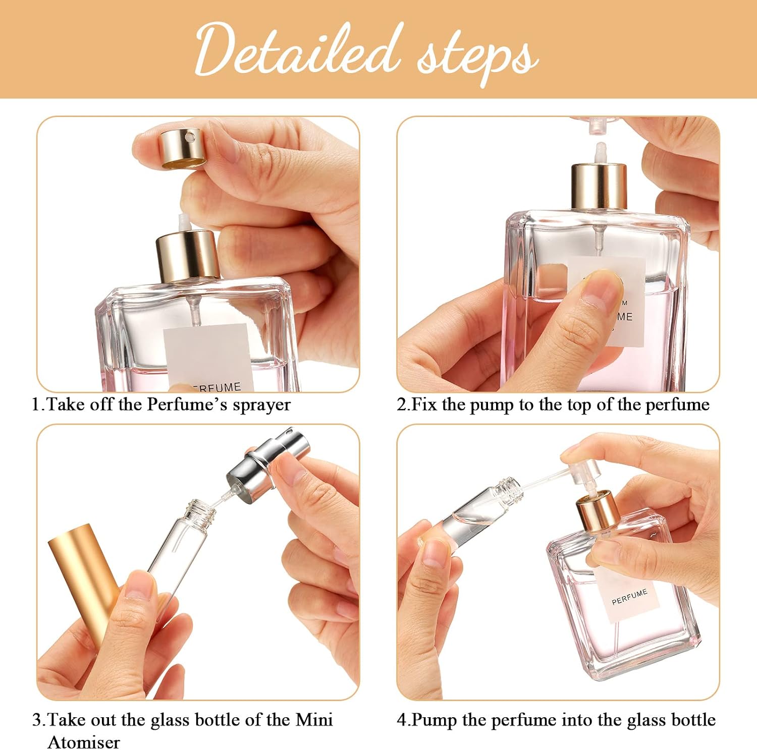 5ml Refillable Travel Perfume Atomizer Bottles | 7 Colors Fine Mist Spray