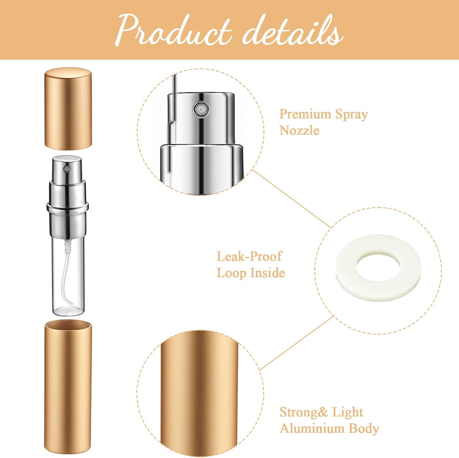 5ml Refillable Travel Perfume Atomizer Bottles | 7 Colors Fine Mist Spray