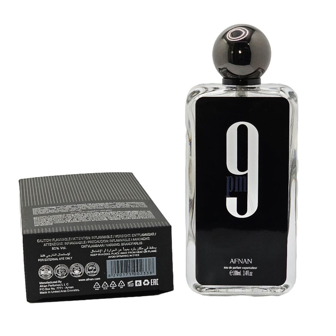 9 PM Eau de Parfum by Afnan for Men - 3.4 oz Spray - Invigorating Men's Fragrance