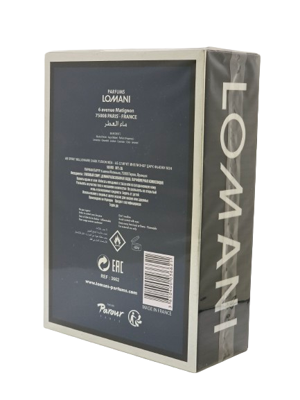 Ab Spirit Millionaire Dark Fusion For Men By Lomani Eau De Parfum 3.3 oz/100ml