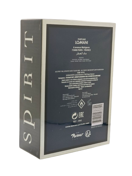 Ab Spirit Millionaire Dark Fusion For Men By Lomani Eau De Parfum 3.3 oz/100ml