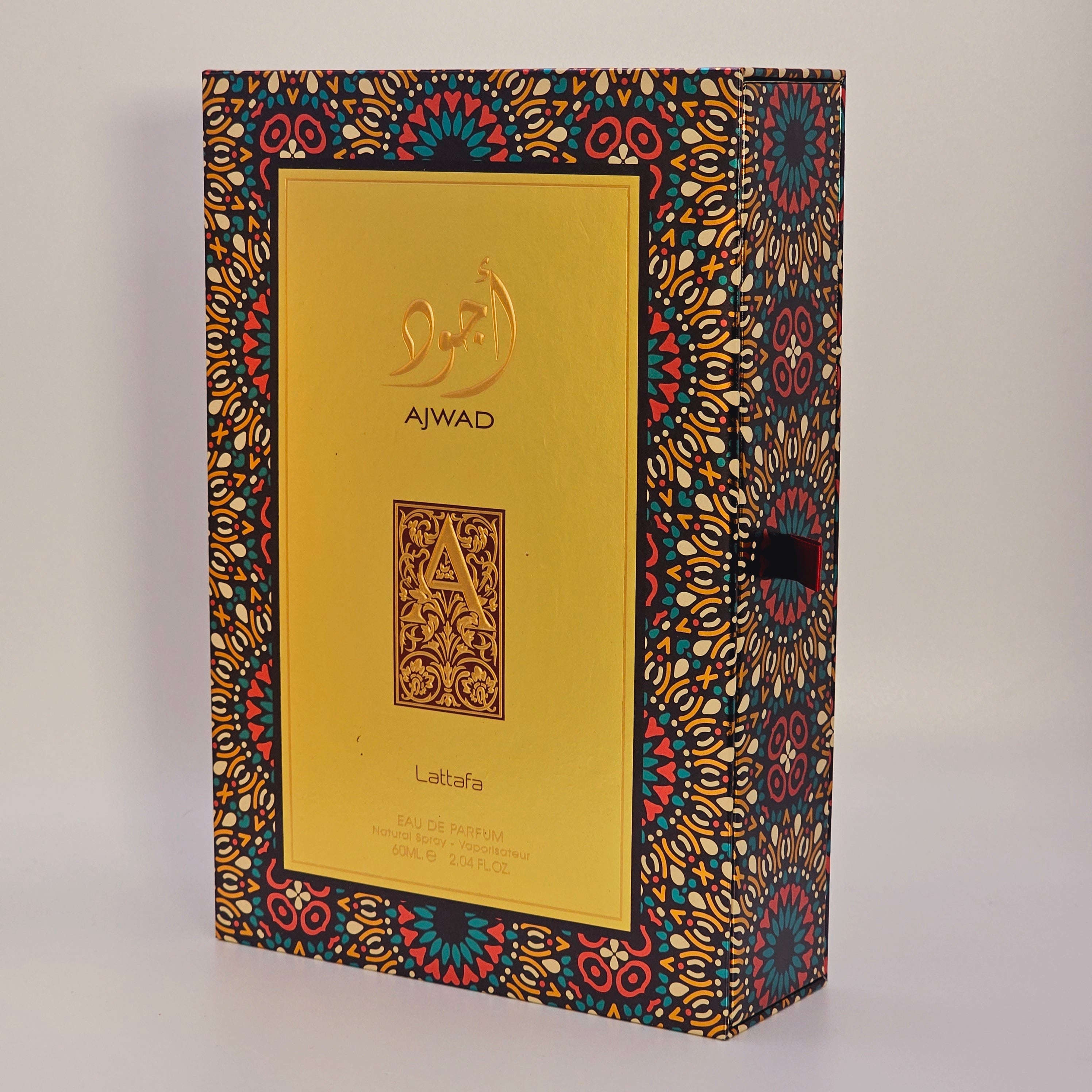 Ajwad Eau De Parfum By Lattafa Unisex 2.0 Oz Amber Rose Sandalwood Sweet Vanilla Caramelized Fruits