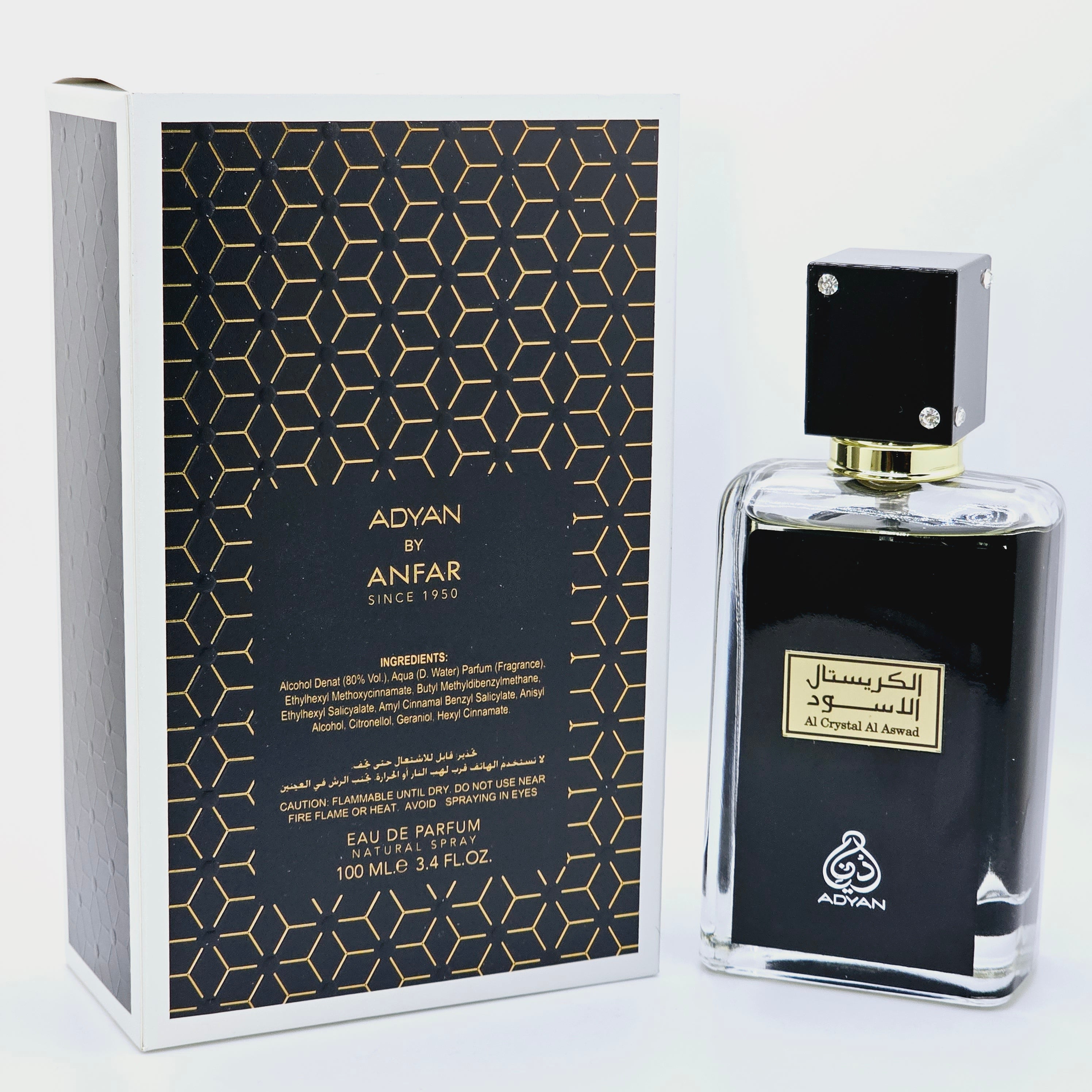 Al Crystal al Aswad Eau De Parfum By Adyan 100ml/3.4oz For Men A Luxurious Fragrance Experience