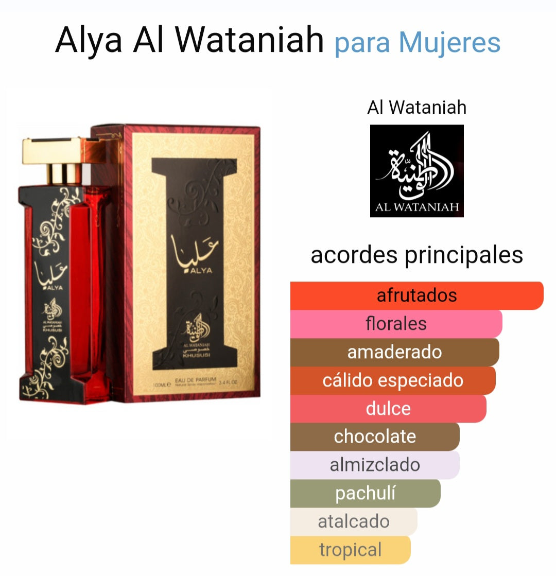 Alya Al Wataniah Eau De Parfum para mujeres 3.4oz/100ml Fresa Lichi Mandarina