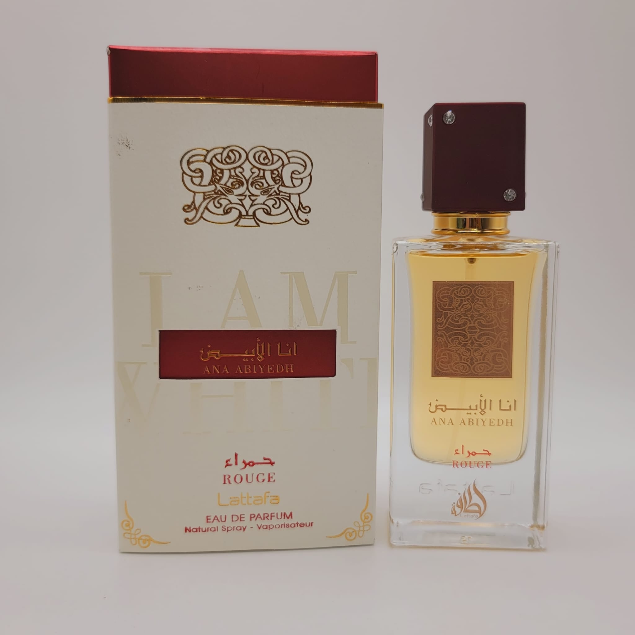 Ana Abiyedh Rouge de Lattafa Eau de Parfum en spray unisex de 3.4 oz - Una fragancia cautivadora