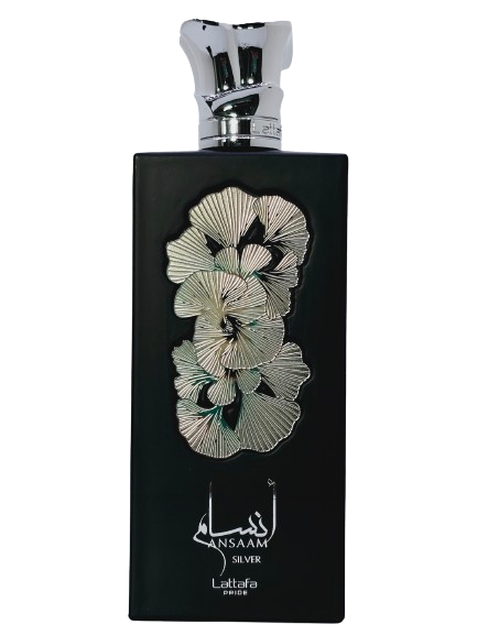 Ansaam Silver Eau De Parfum Unisex By Lattafa 3.4 oz Cardamom Bergamot Davana Lavender Amber