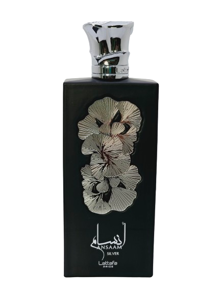 Ansaam Silver Eau De Parfum Unisex By Lattafa 3.4 oz Cardamom Bergamot Davana Lavender Amber