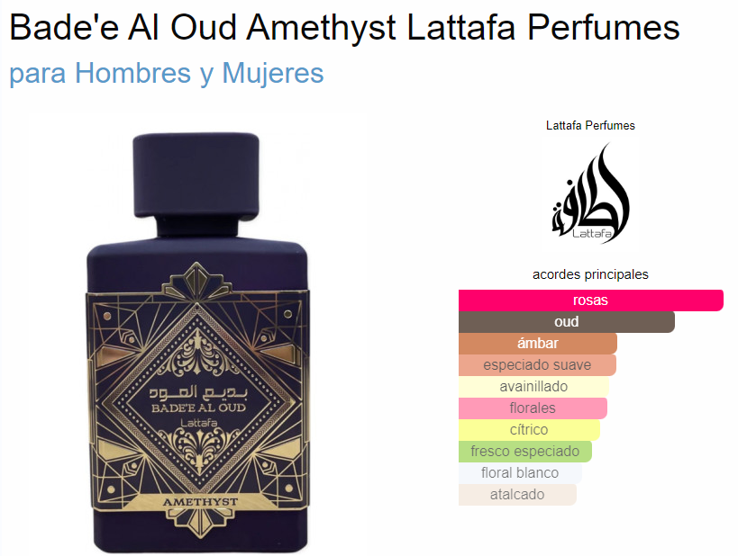 Bade'e Al Oud Amethyst Lattafa Perfumes For Women And Men 3.4oz/100ml