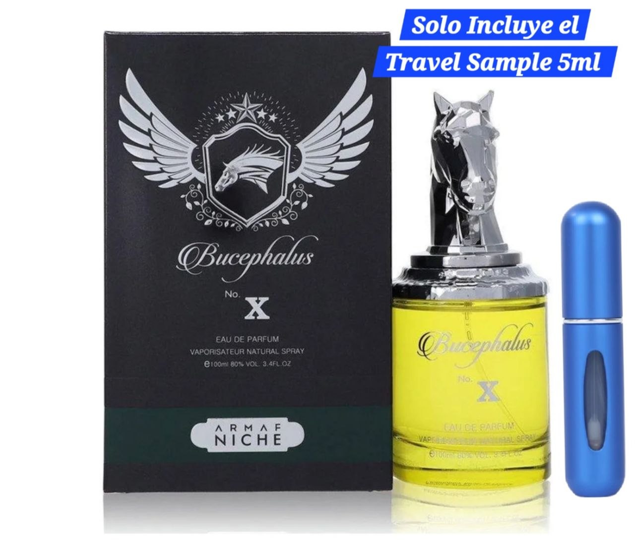Named after the legendary warhorse of Alexander the Great, Bucephalus No. X by Armaf is a fragrance as bold and fearless as its namesake. This striking oriental woody scent opens with a sharp burst of fresh citrus and spice, charging forward into a rich, leathery heart before settling into a deep, resinous base that commands respect. Try it in our convenient 5ml travel spray — a small bottle that carries a legendary scent.