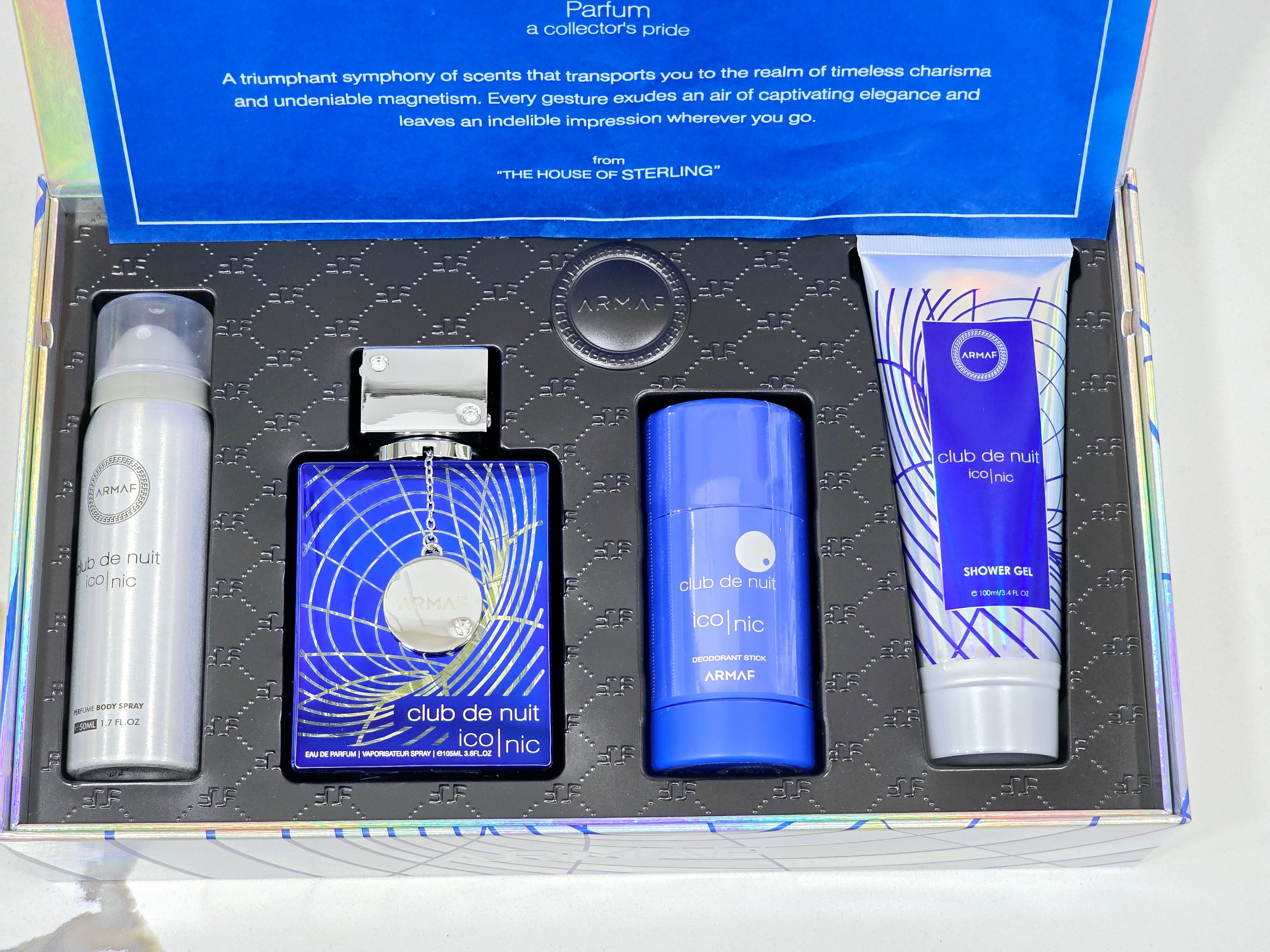 Gift Set 4 Pcs Club De Nuit Blue Iconic For Men By Armaf Eau De Parfum