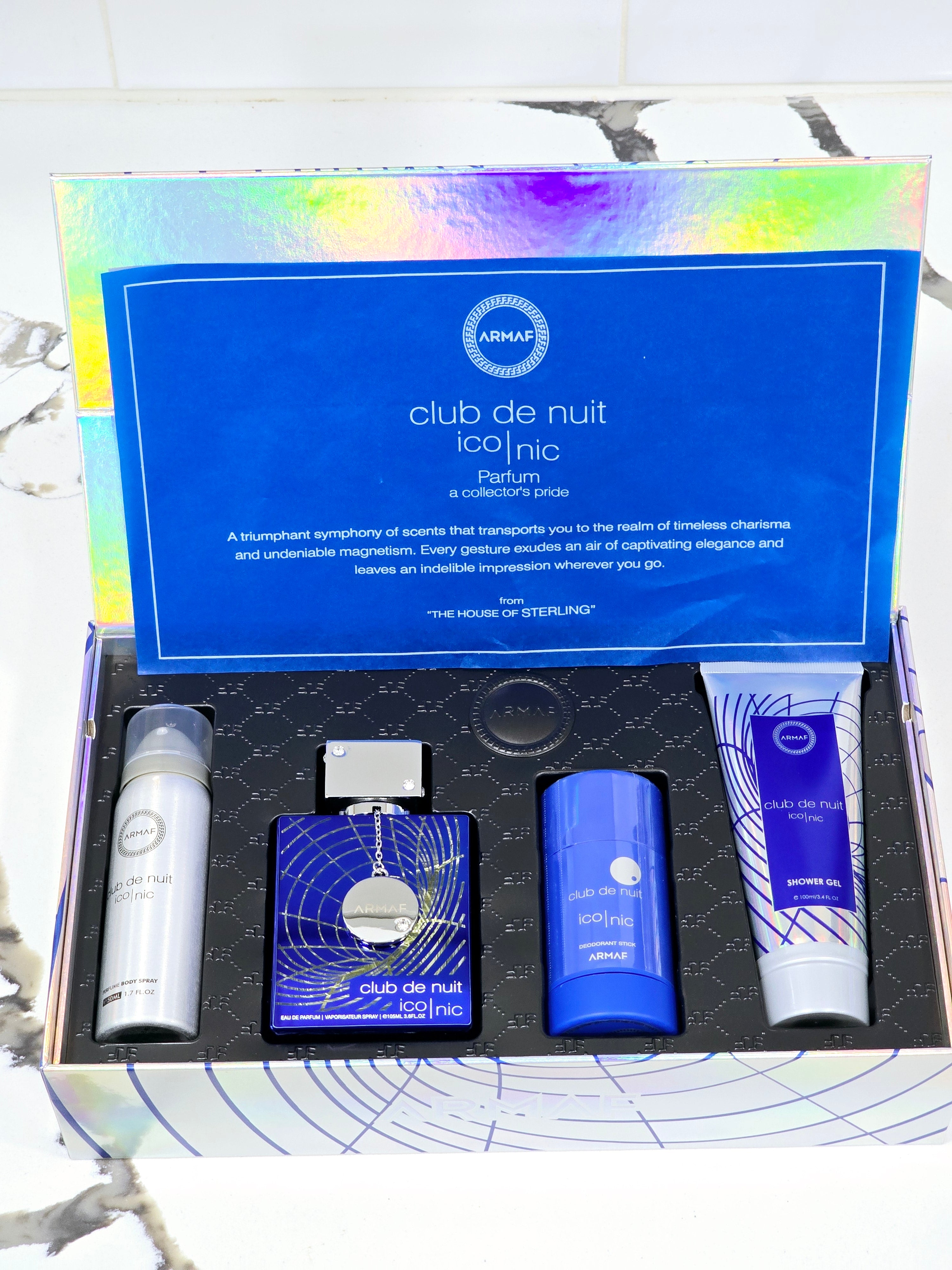 Gift Set 4 Pcs Club De Nuit Blue Iconic For Men By Armaf Eau De Parfum