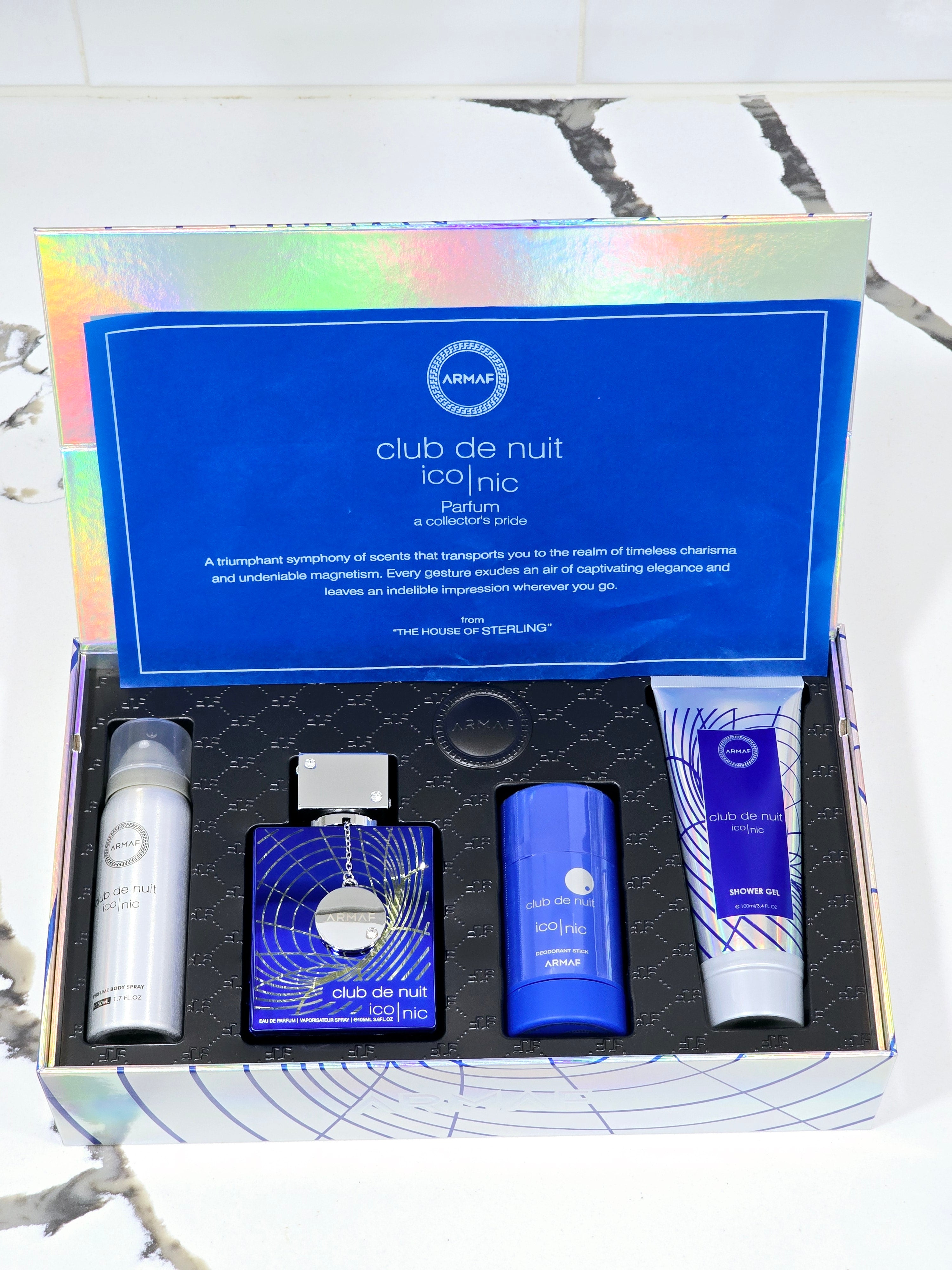 Gift Set 4 Pcs Club De Nuit Blue Iconic For Men By Armaf Eau De Parfum