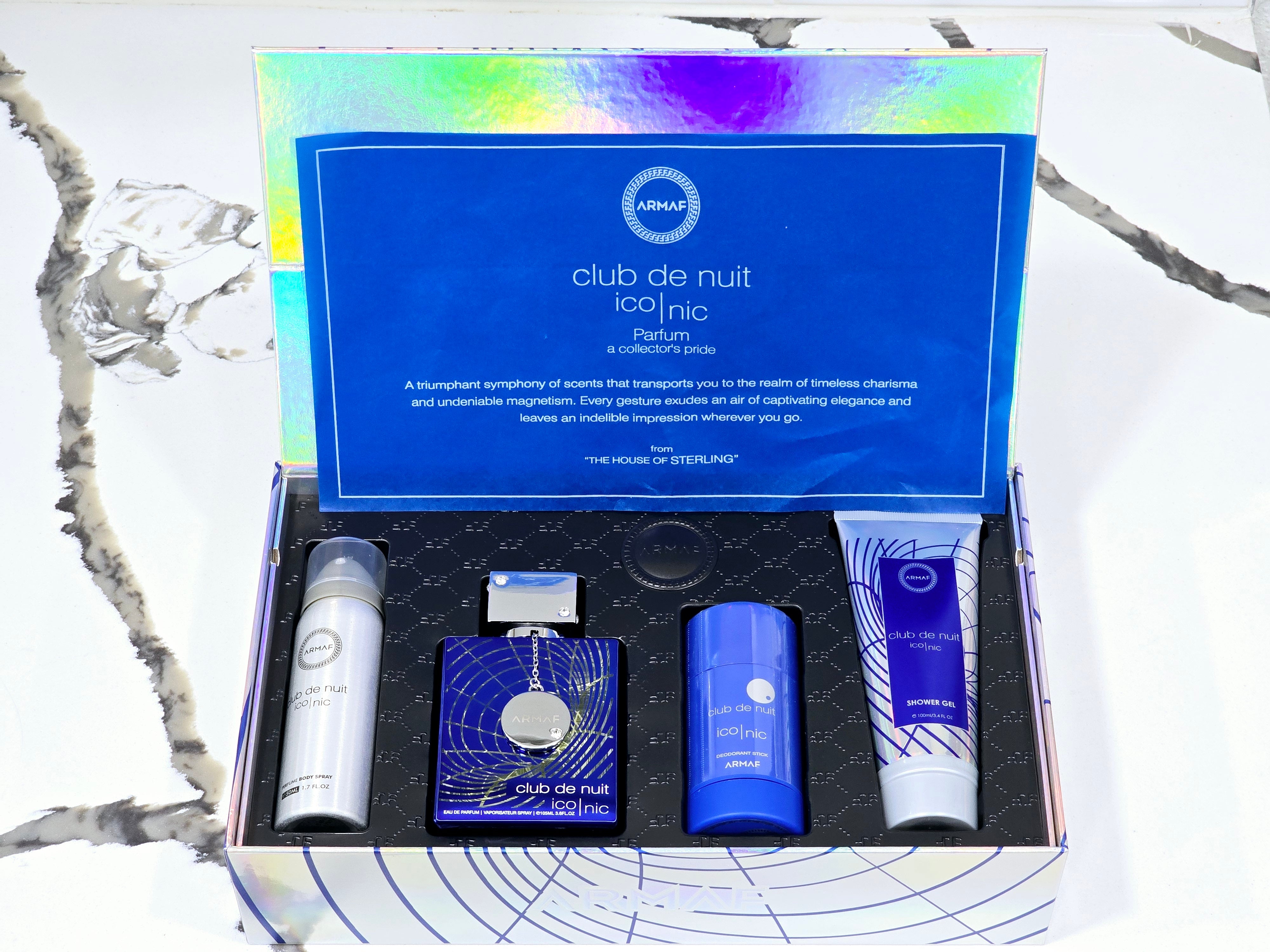 Gift Set 4 Pcs Club De Nuit Blue Iconic For Men By Armaf Eau De Parfum