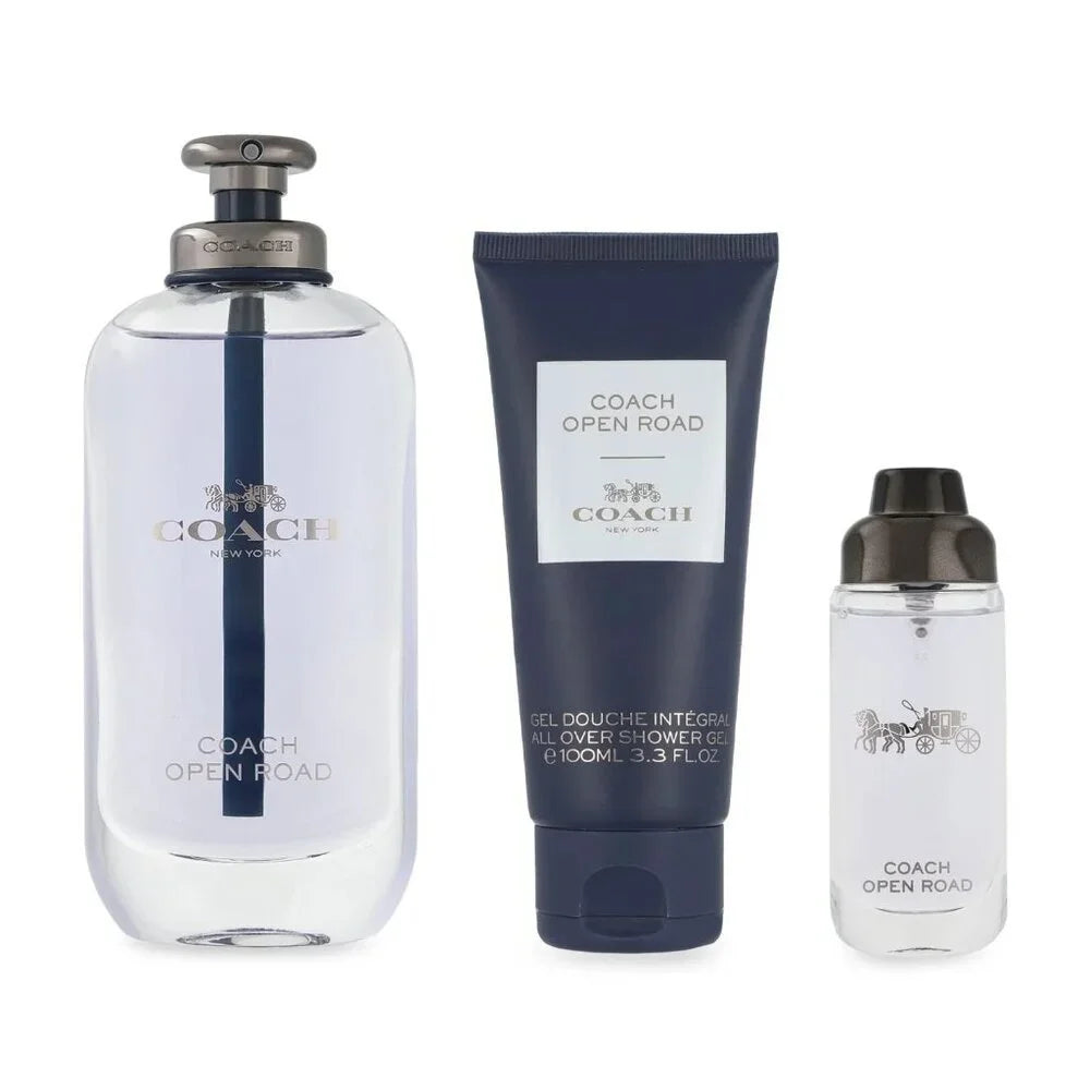 Coach Open Road Gift Set for Men – 3 oz EDT + Shower Gel + Travel