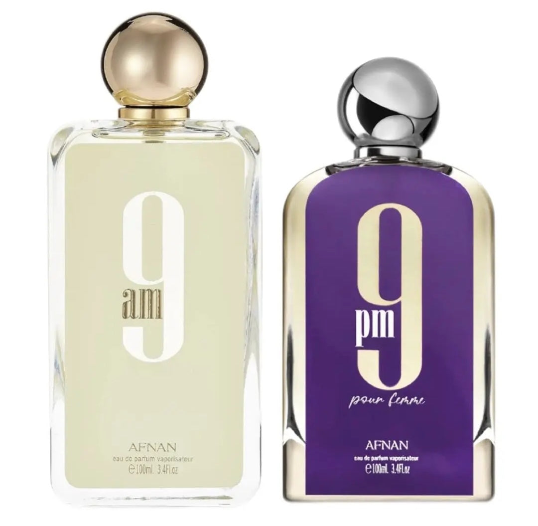 Mega Combo Afnan 9AM Dive 9AM Pour Femme 9PM Pour Femme 9AM 9PM Men Eau De Parfum 3.4oz/100ml