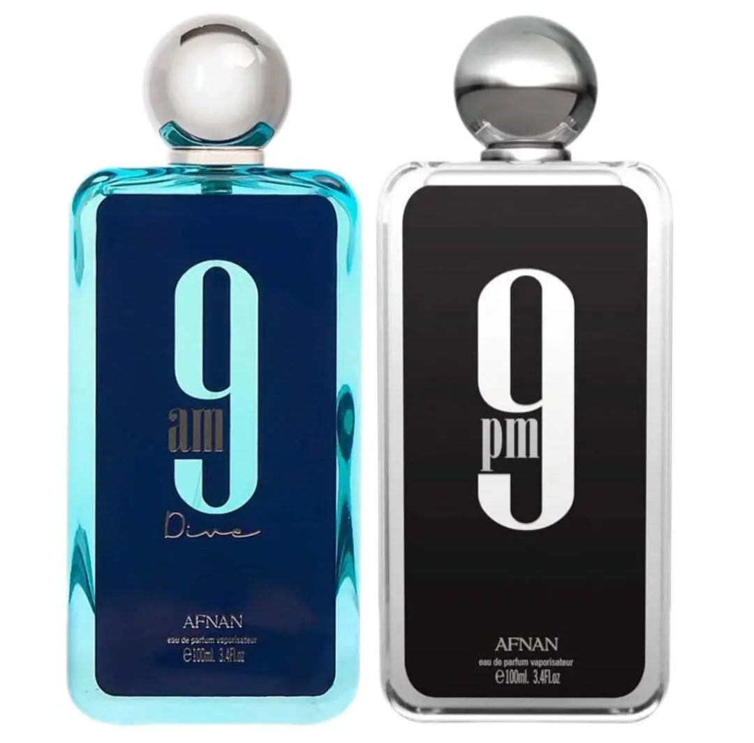 Mega Combo Afnan 9AM Dive 9AM Pour Femme 9PM Pour Femme 9AM 9PM Men Eau De Parfum 3.4oz/100ml