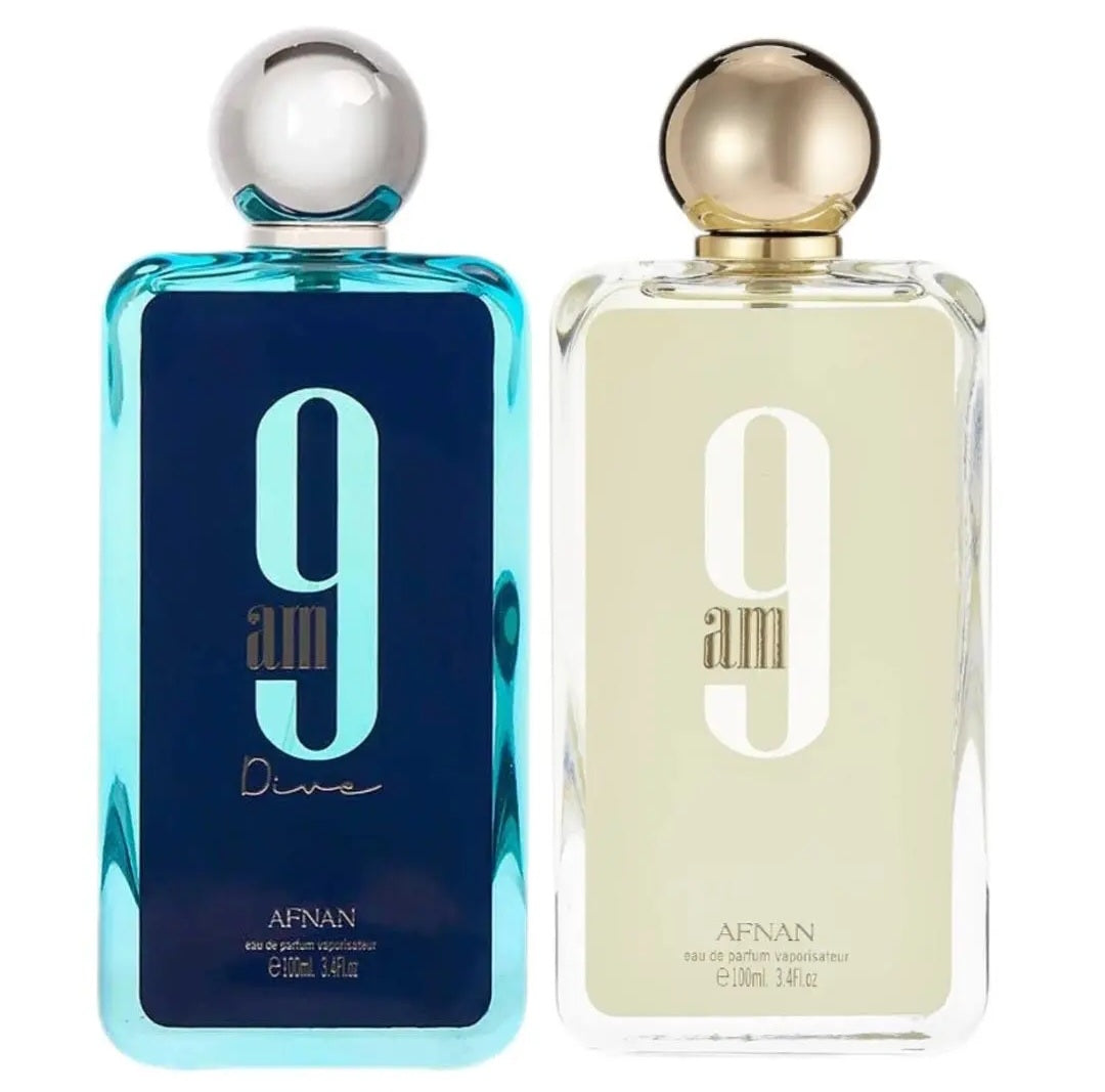 Mega Combo Afnan 9AM Dive 9AM Pour Femme 9PM Pour Femme 9AM 9PM Men Eau De Parfum 3.4oz/100ml