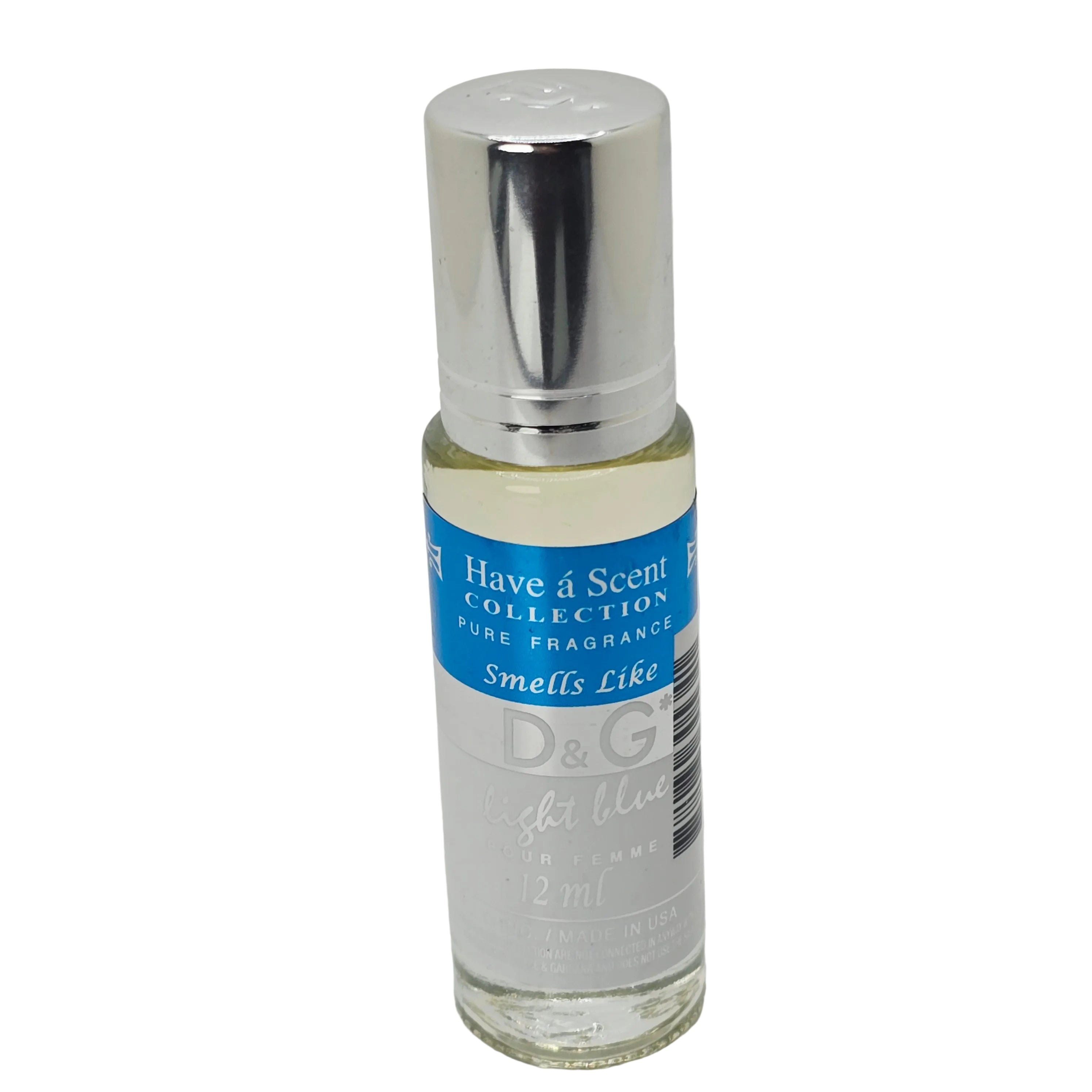 D&amp;G Light Blue inspired 12ml roll-on body oil. Long-lasting pure fragrance oil with easy roll-on applicator. Perfect for on-the-go application.