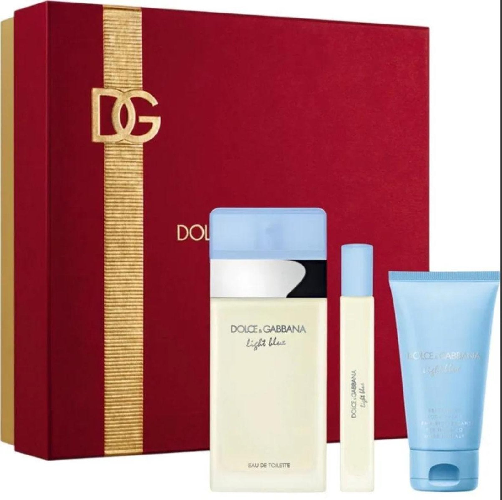Dolce & Gabbana Light Blue Edt 100Ml + Body Cream 50Ml + Travel Spray Edt
