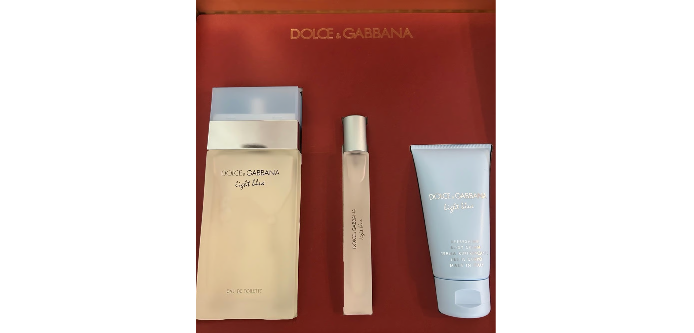 Dolce & Gabbana Light Blue Edt 100Ml + Body Cream 50Ml + Travel Spray Edt