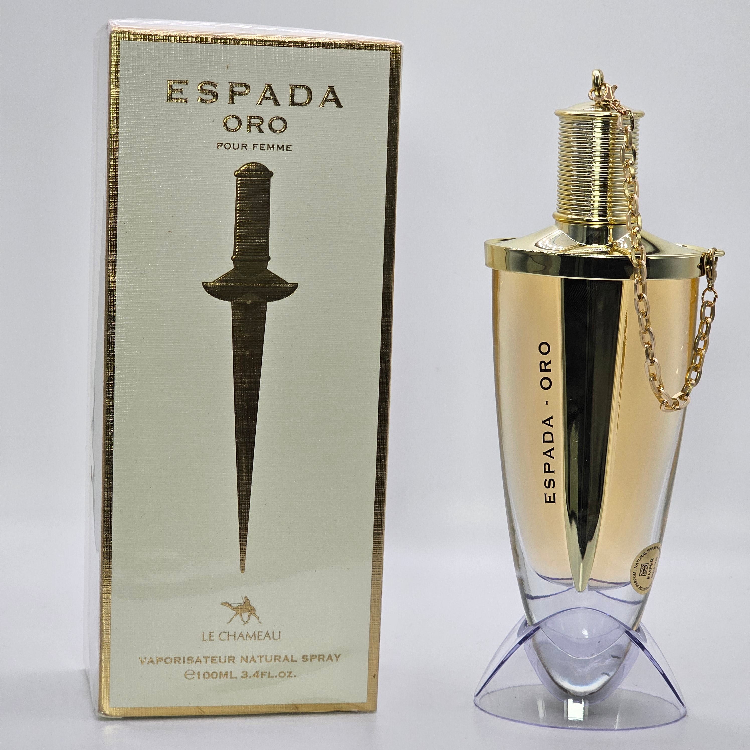 Espada Oro Le Chameau by Emper Eau de Parfum 3.4 oz Fragancia Frutal para Mujer