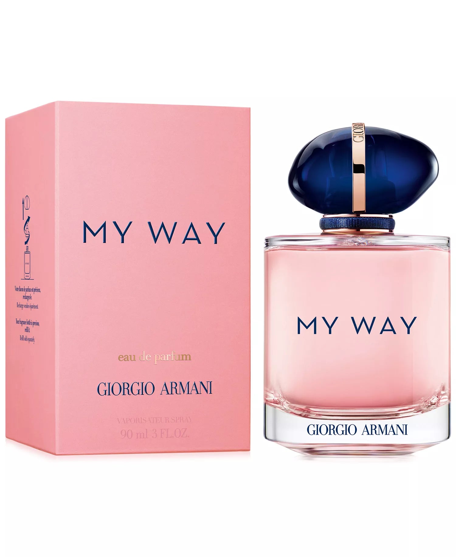 Giorgio Armani My Way Eau de Parfum 3 oz bottle and pink box - women's floral woody fragrance