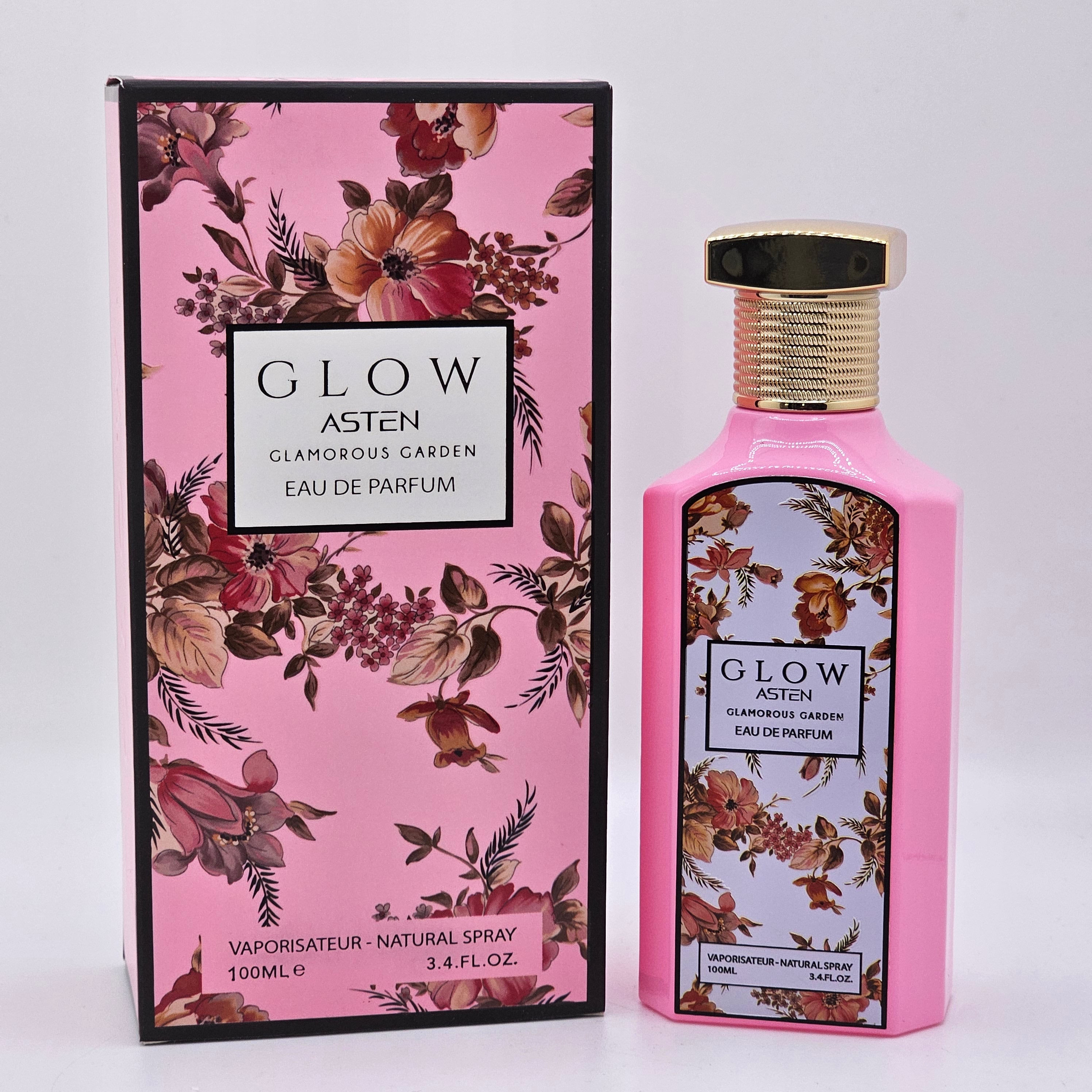 Glow Glamorous Garden Eau De Parfum Para Mujer de Asten Cautivadora Fragancia Floral 3.4 Oz/100ml