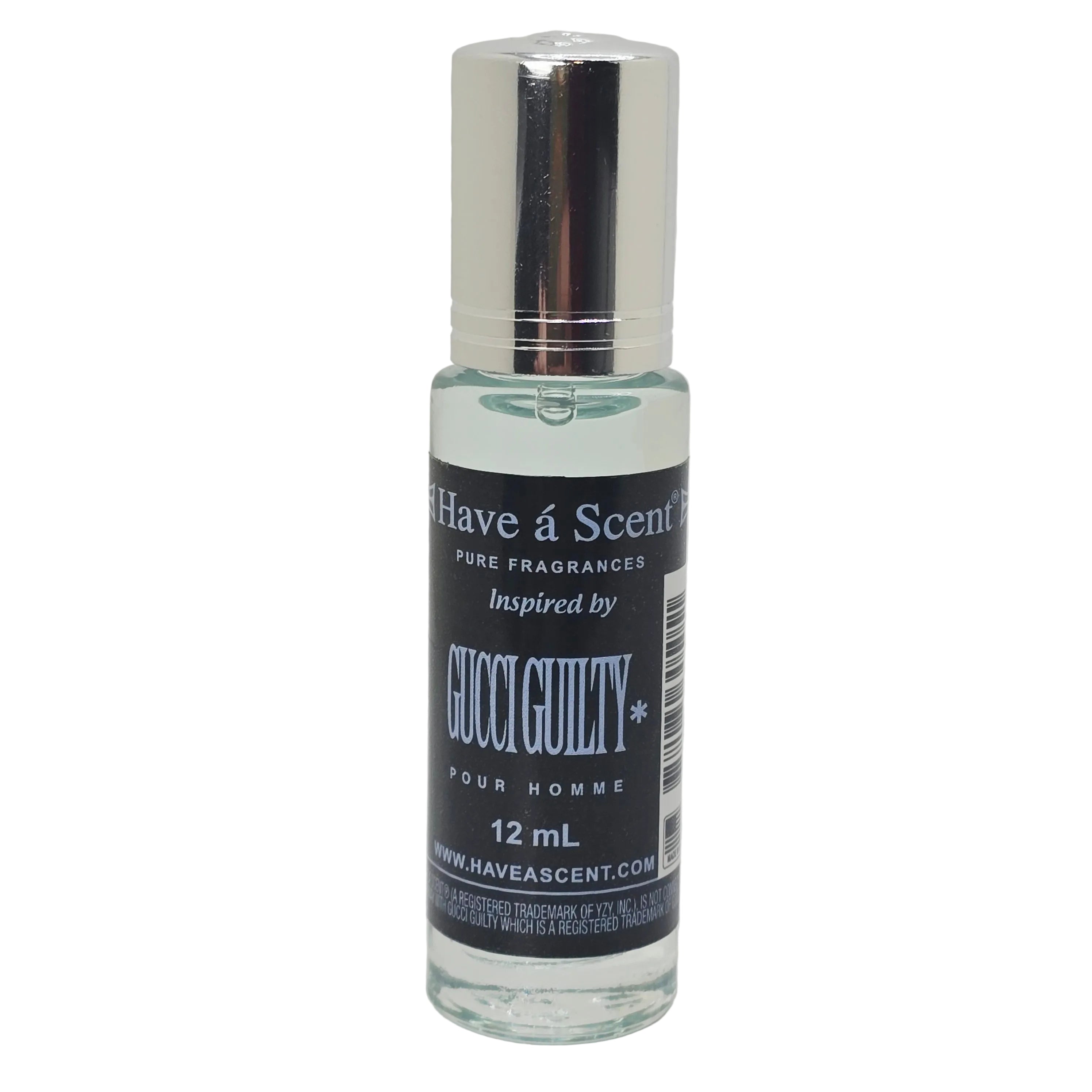 Gucci Guilty Pour Homme inspired 12ml roll-on body oil. Long-lasting pure fragrance oil with easy roll-on applicator. Perfect for on-the-go application.