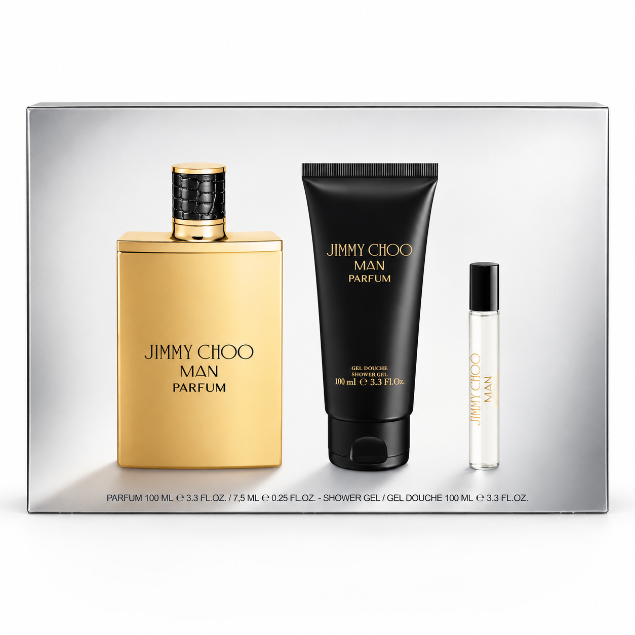 Set de regalo de 3 piezas Jimmy Choo Man Parfum para hombre – 100 ml