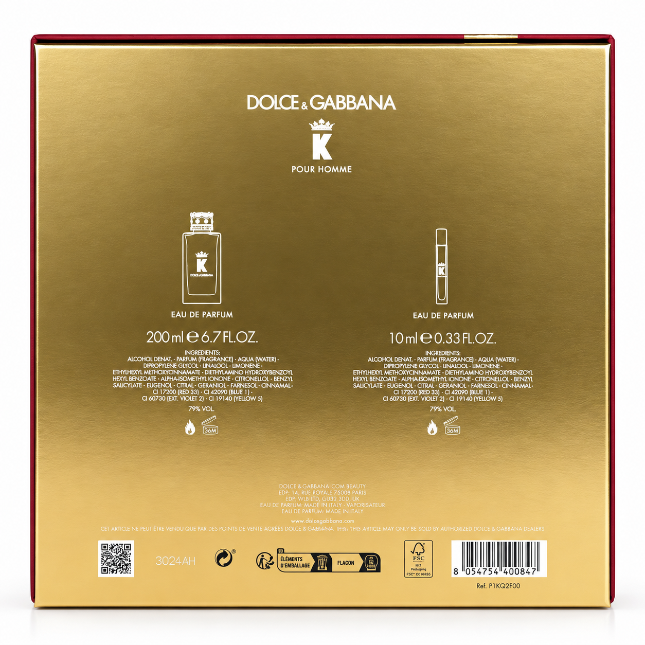 K by Dolce &amp; Gabbana Eau de Parfum — Gift Set

Reign with confidence. K by Dolce &amp; Gabbana is a bold, sophisticated fragrance crafted for the modern king — a man who commands every room he enters. This exclusive gift set pairs the iconic crown-topped bottle with a sleek travel spray, so his signature scent is always within reach.