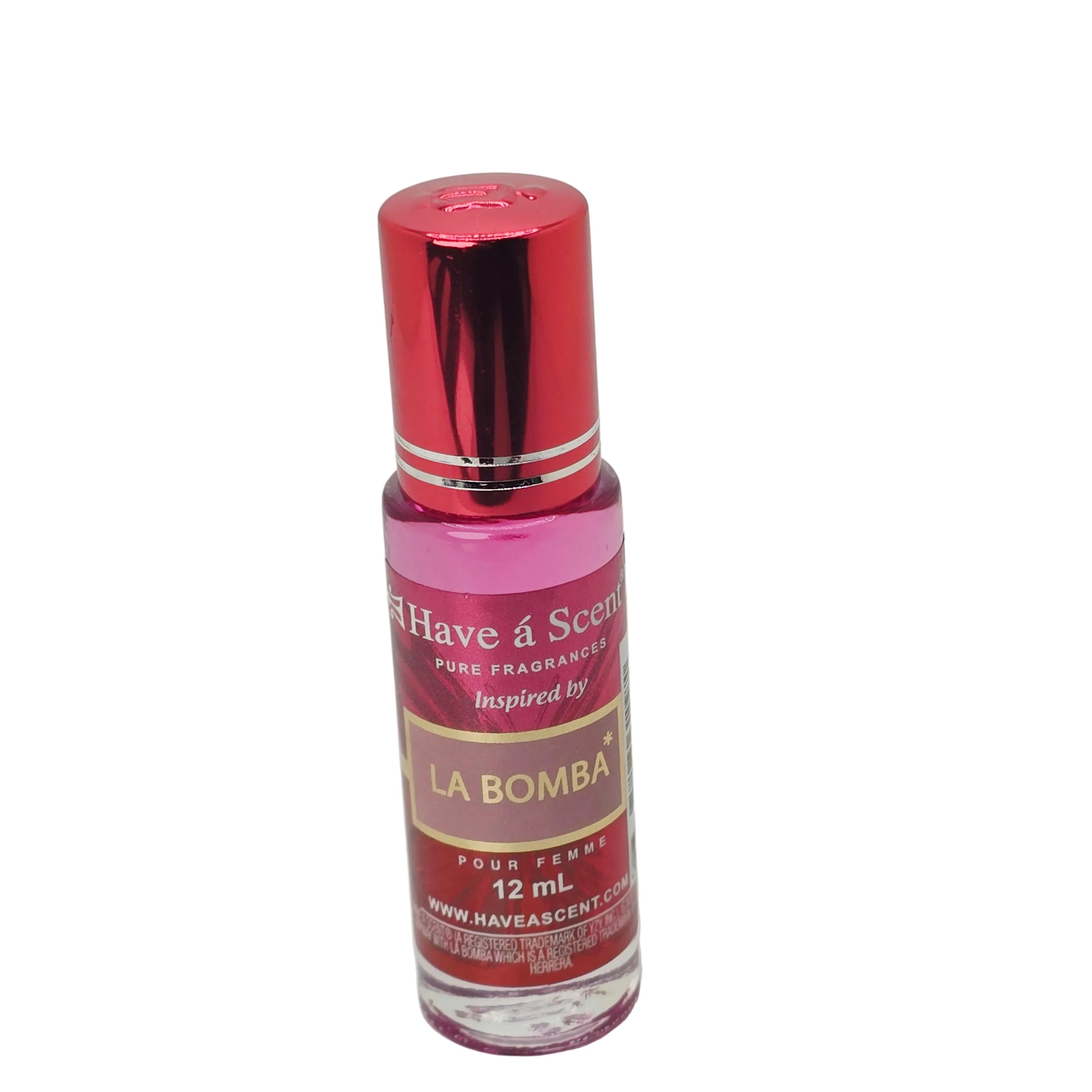 La Bomba 12ml Women inspired 12ml roll-on body oil. Long-lasting pure fragrance oil with easy roll-on applicator. Perfect for on-the-go application.