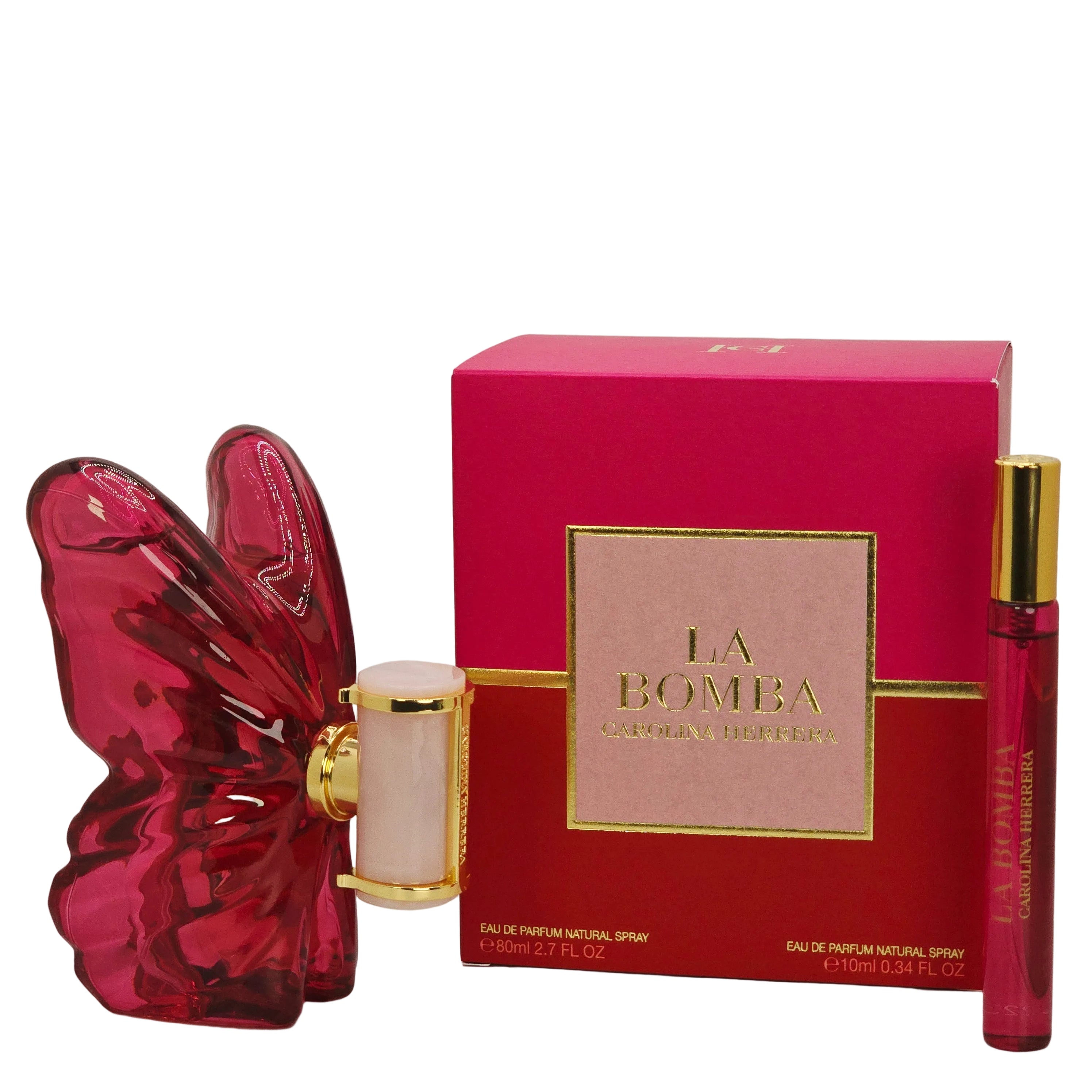 La Bomba by Carolina Herrera - 2-Piece Gift Set: 2.7 oz EDP Aerosol, 0.34 oz EDP Spray (Mini)