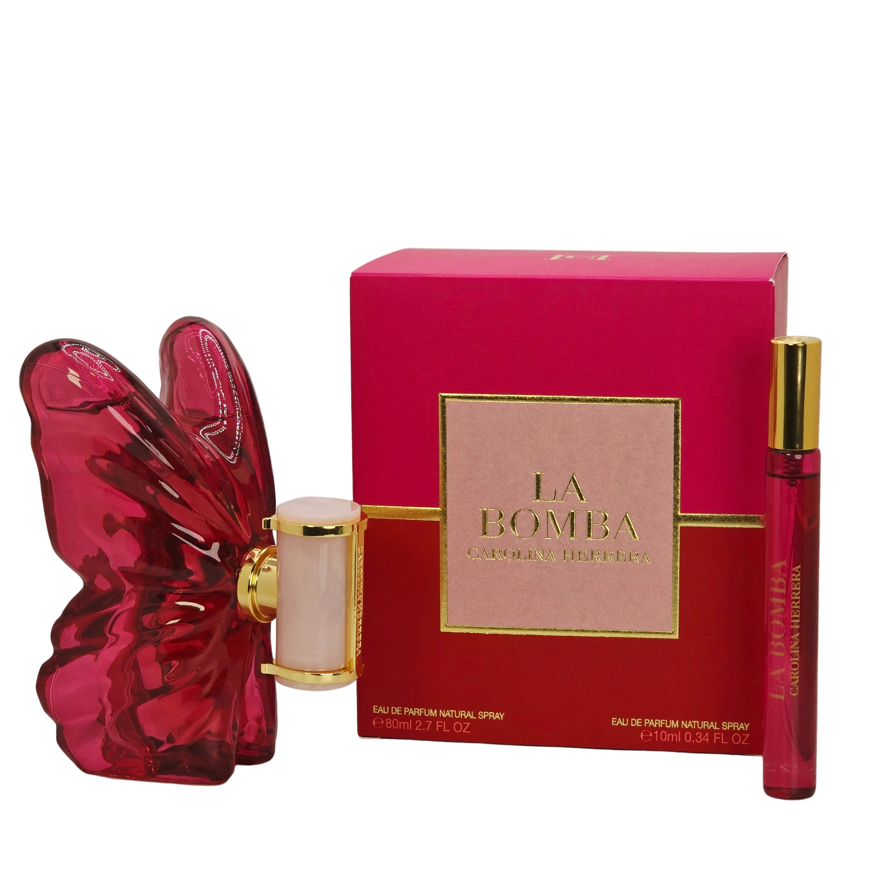 La Bomba by Carolina Herrera - 2-Piece Gift Set: 2.7 oz EDP Aerosol, 0.34 oz EDP Spray (Mini)