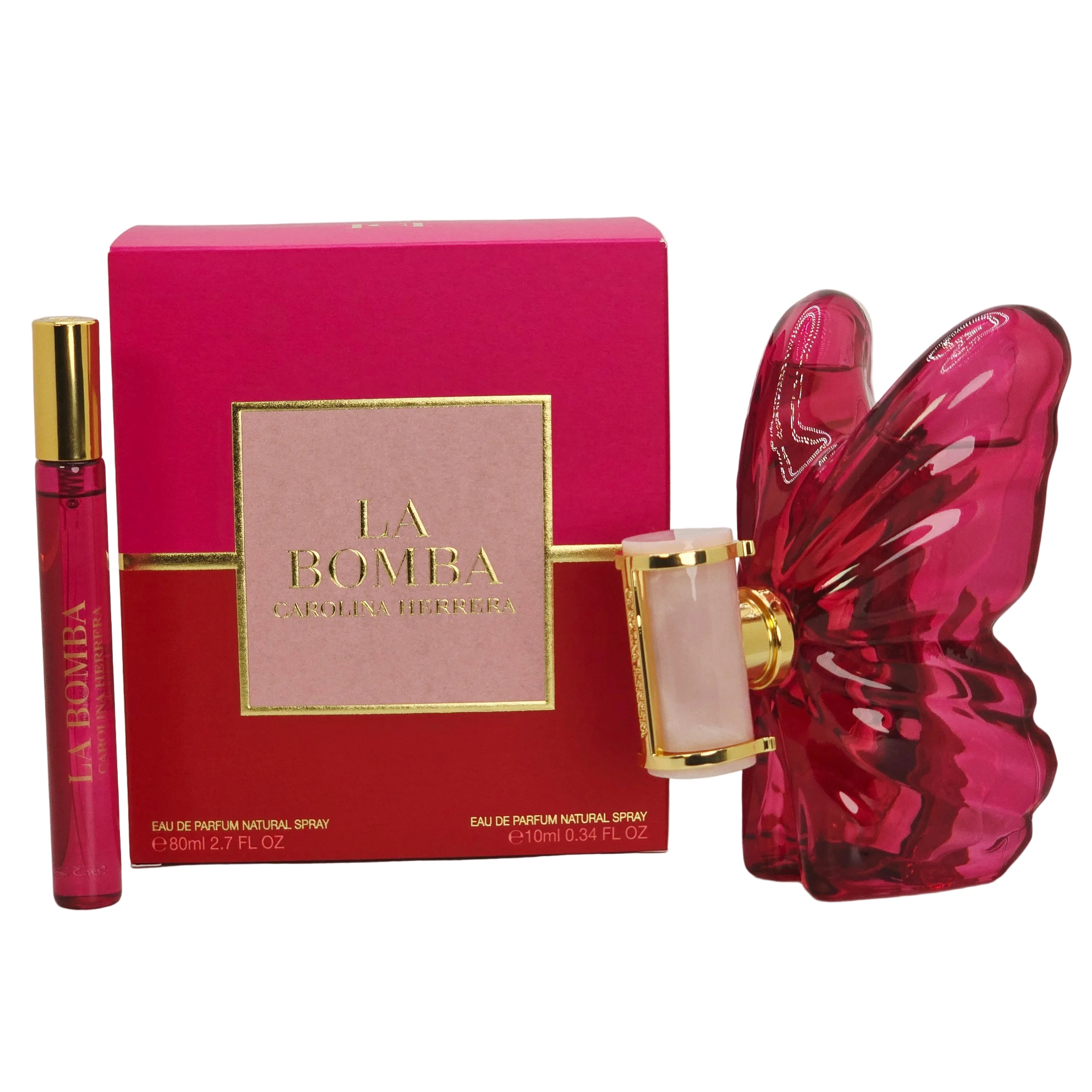 La Bomba by Carolina Herrera - 2-Piece Gift Set: 2.7 oz EDP Aerosol, 0.34 oz EDP Spray (Mini)