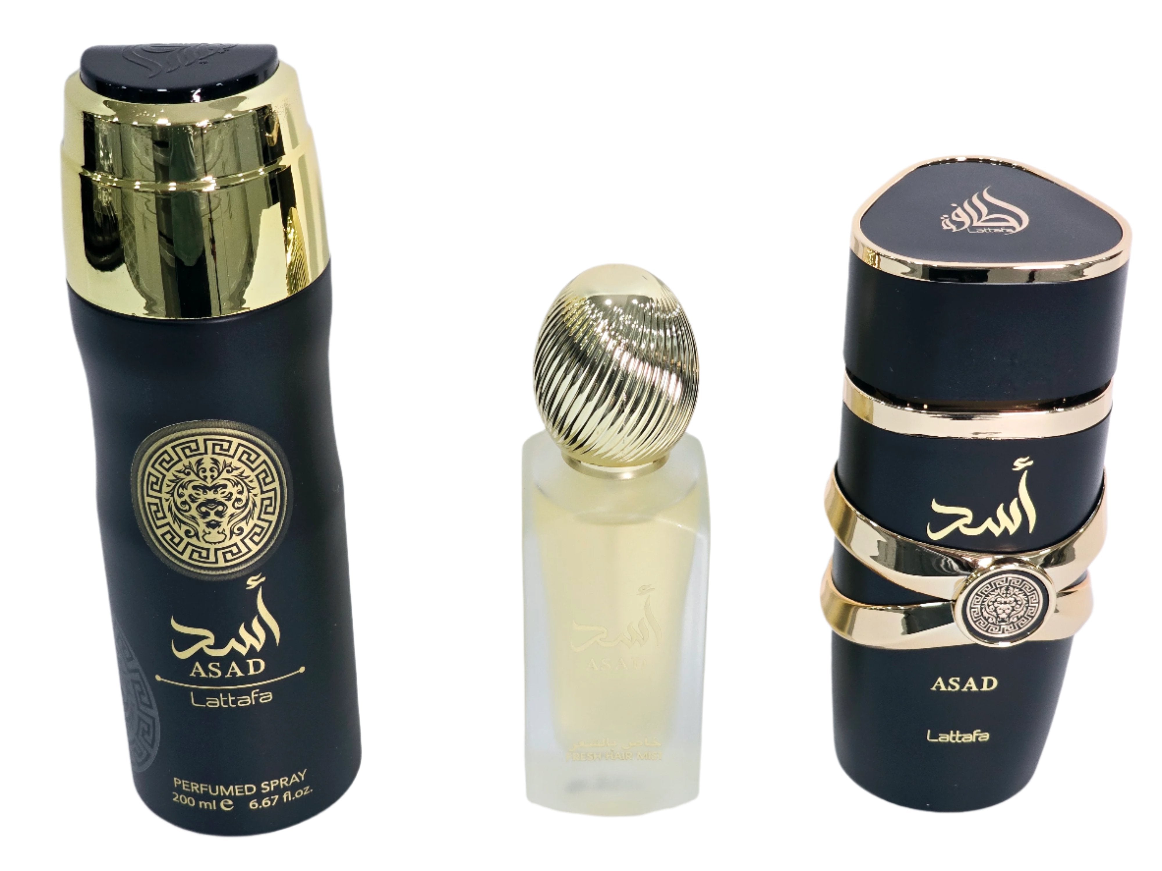 Lattafa Asad Asad Eau de Parfum para Hombre, Set de Regalo de 3 Piezas, 3.4 oz
