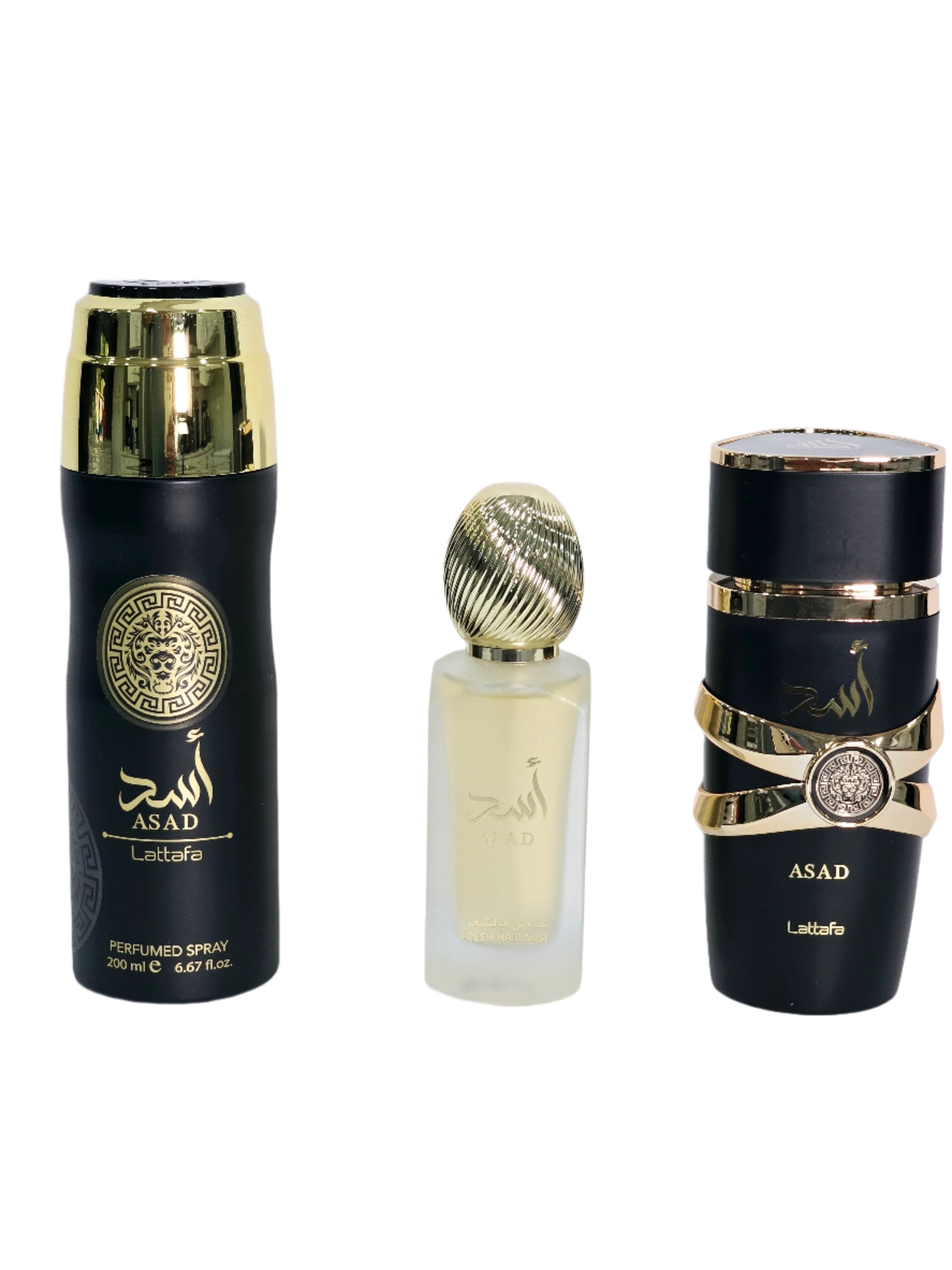Lattafa Asad Asad Eau de Parfum para Hombre, Set de Regalo de 3 Piezas, 3.4 oz