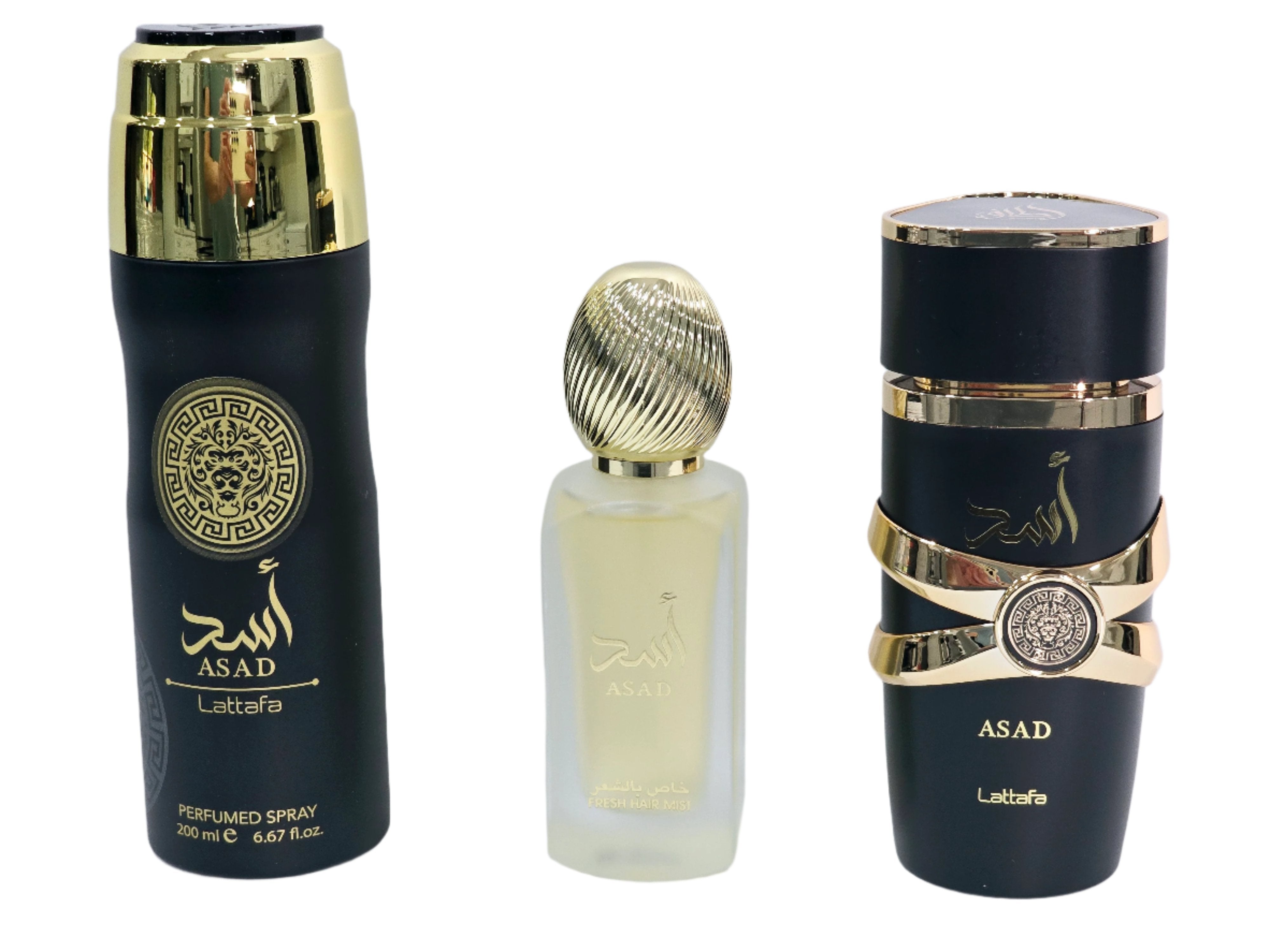 Lattafa Asad Asad Eau de Parfum para Hombre, Set de Regalo de 3 Piezas, 3.4 oz