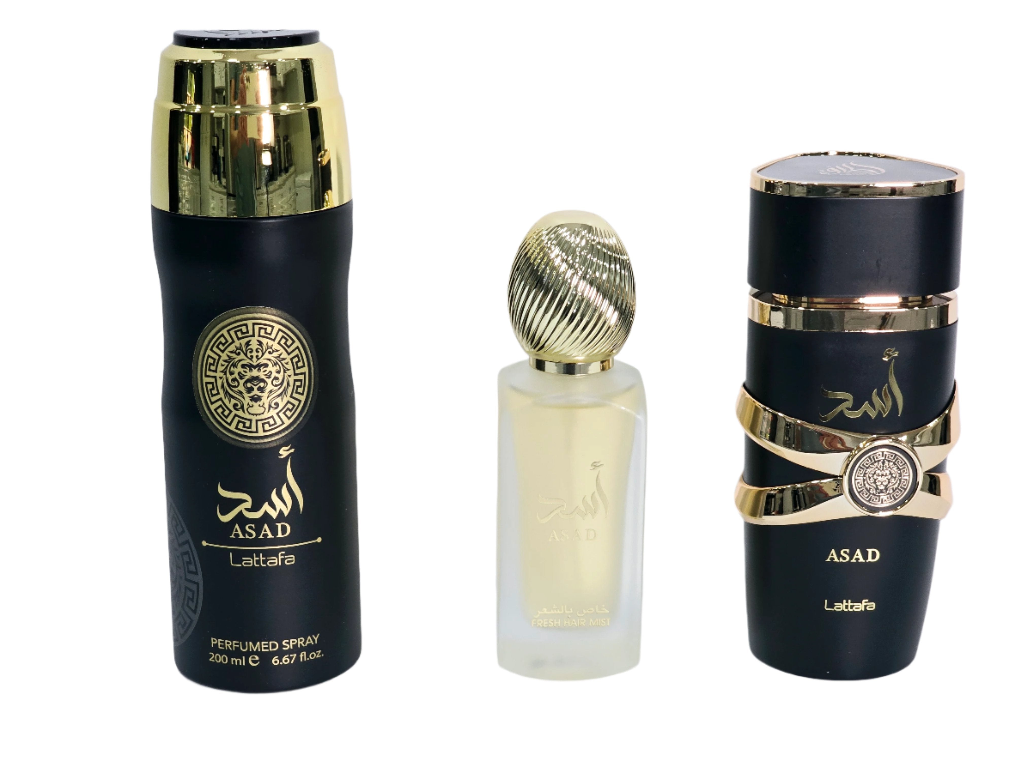 Lattafa Asad Asad Eau de Parfum para Hombre, Set de Regalo de 3 Piezas, 3.4 oz