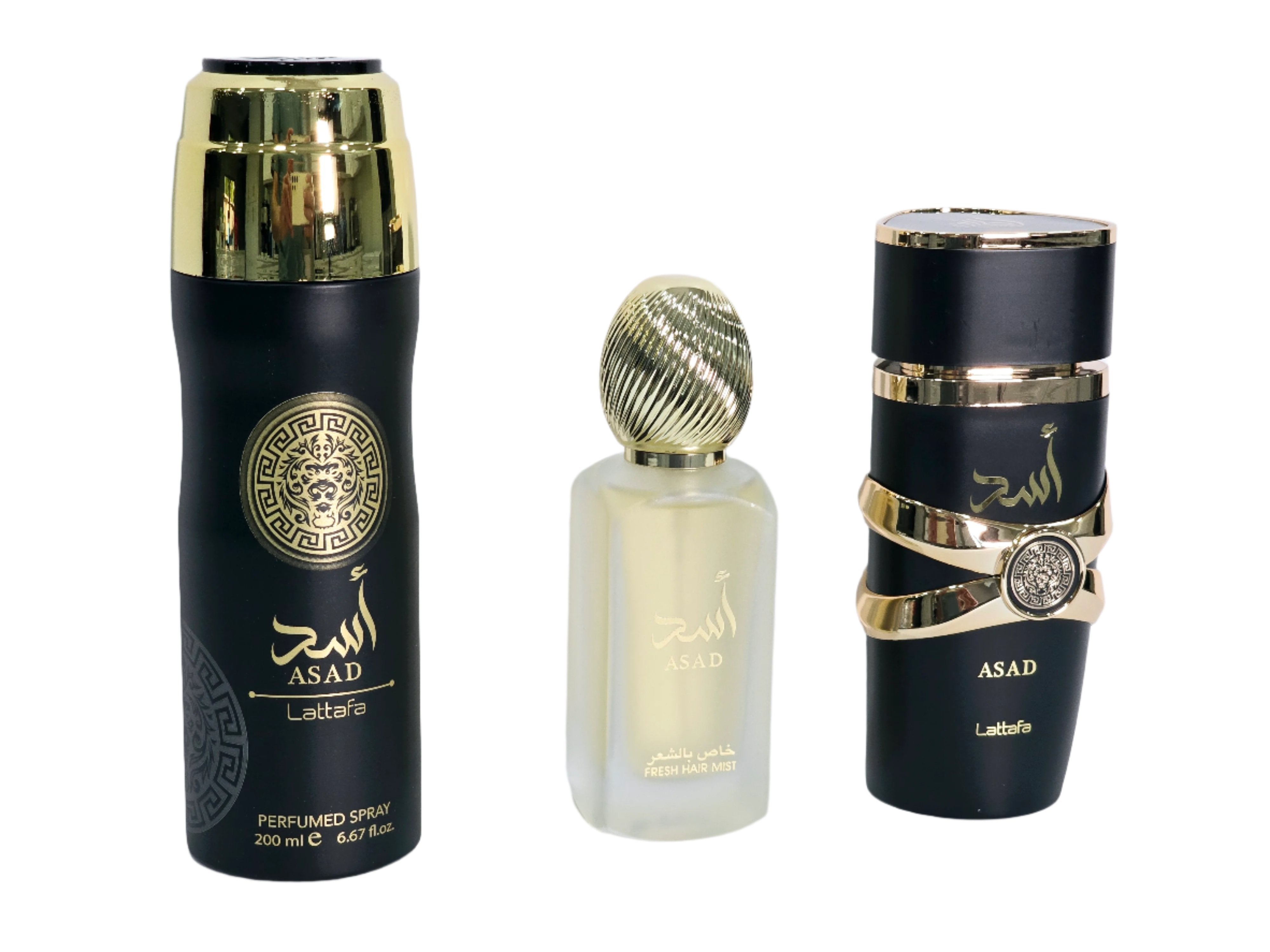 Lattafa Asad Asad Eau de Parfum para Hombre, Set de Regalo de 3 Piezas, 3.4 oz