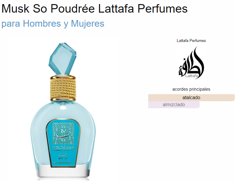 Lattafa Musk So Poudre EDP 3.4 oz Unisex