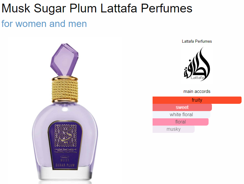 Lattafa Musk Sugar Plum EDP 3.4 oz Unisex
