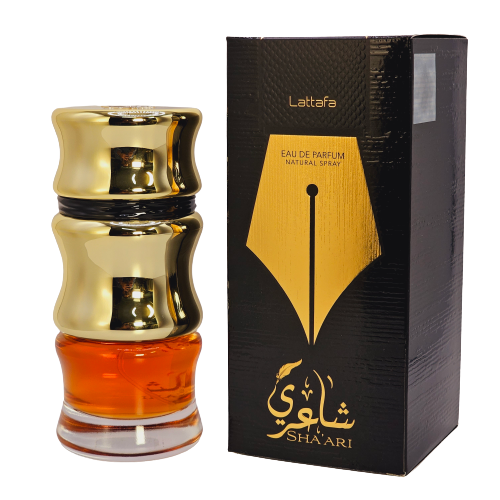 Lattafa Shaari presents an elegant, enveloping woody, oriental, spicy profile. Its composition is designed for women and men and offers a versatile fragrance experience ideal for everyday wear, dates, dinners, and special occasions.