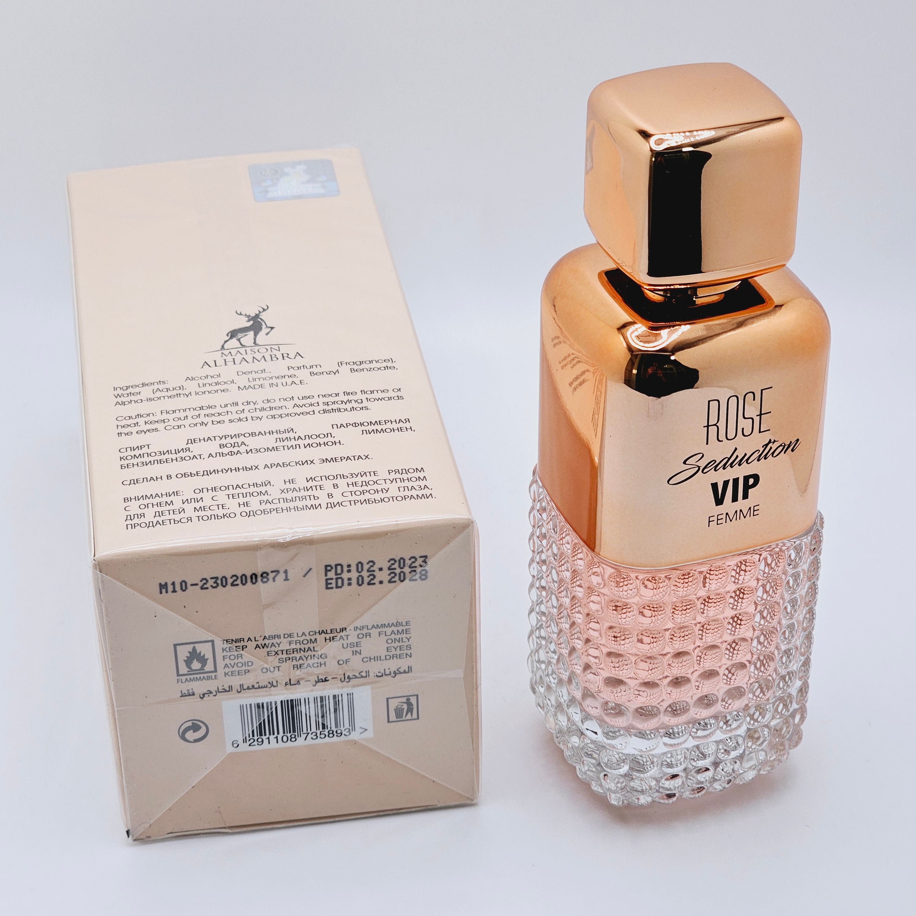 Maison Alhambra Rose Seduction Vip EDP 3.4 oz Mujer