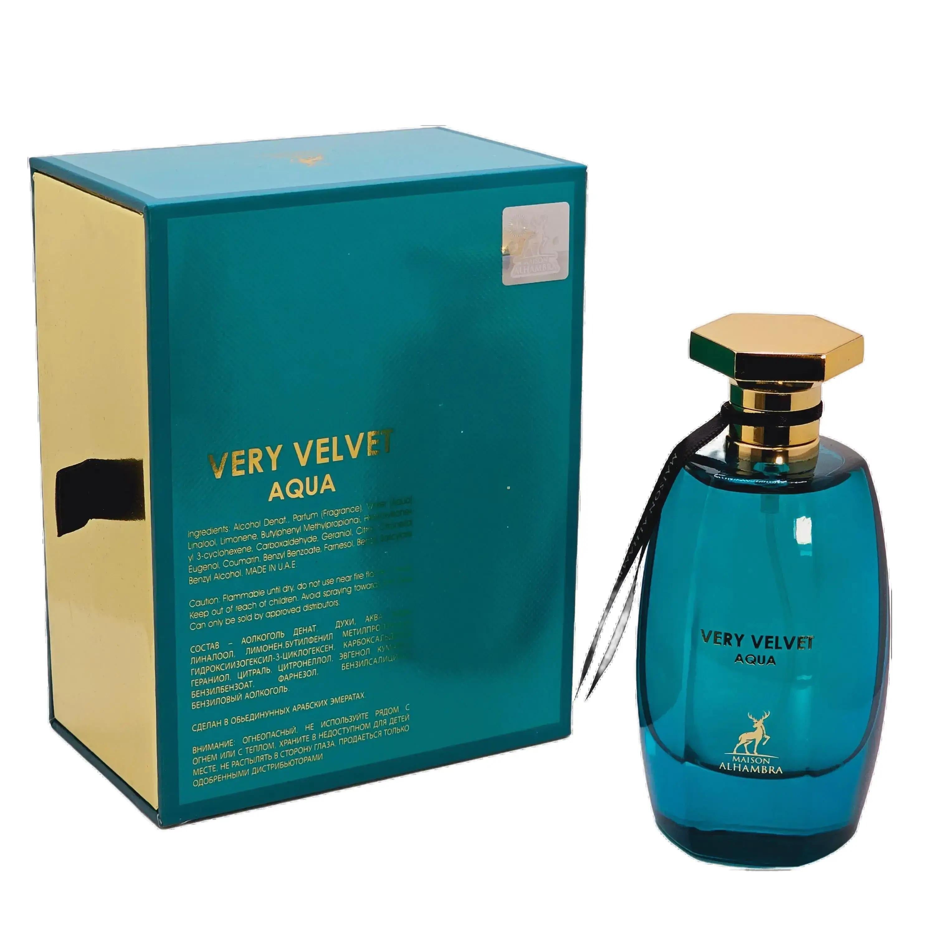 Maison Alhambra Very Velvet Aqua presents an elegant, enveloping floral, woody, citrus profile. Its composition is designed for women and men and offers a versatile fragrance experience ideal for everyday wear, dates, dinners, and special occasions.