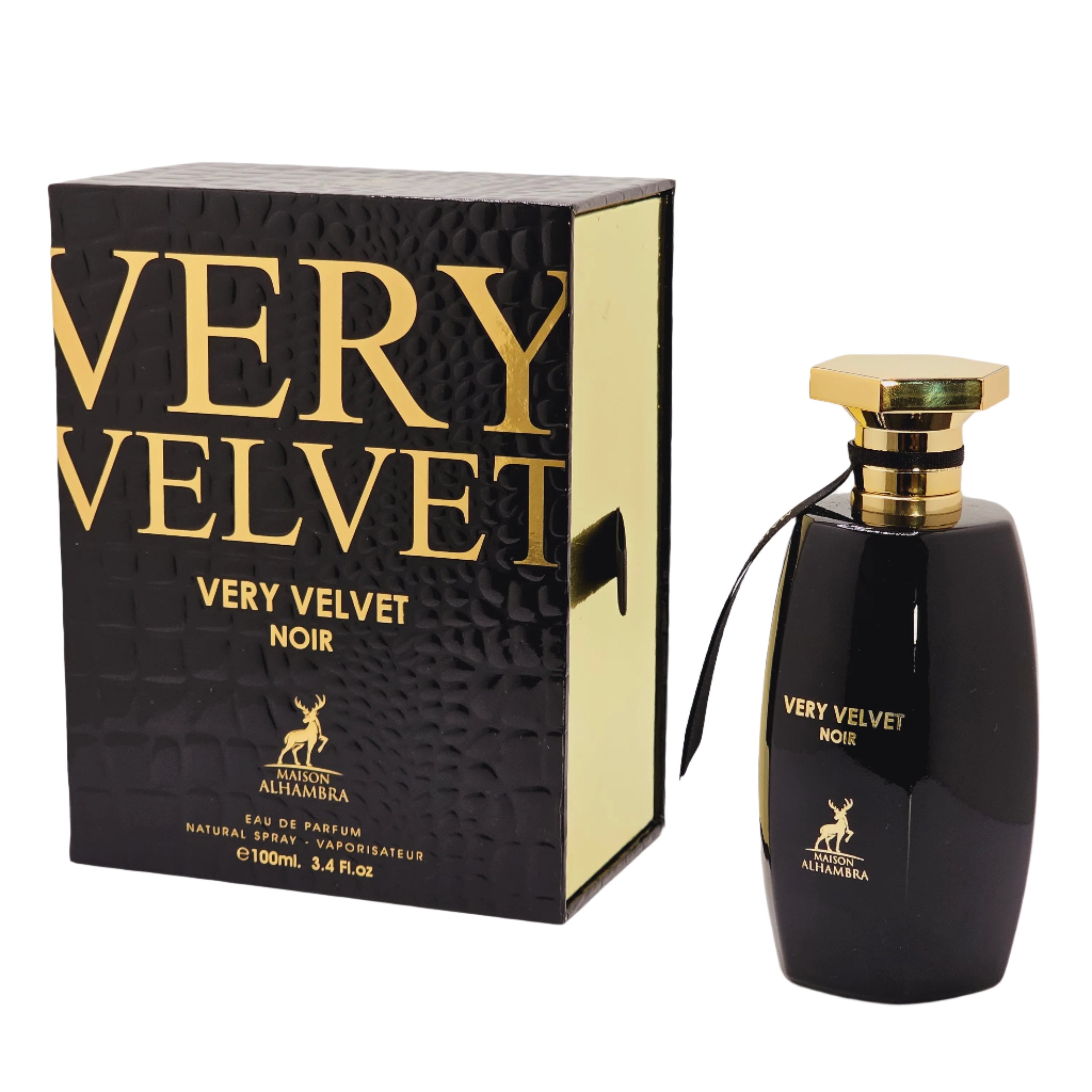 Maison Alhambra Very Velvet Noir opens with Citrus Notes, Plum, Apple, reveals Floral Notes, Musk at the heart, and settles into Sandalwood, Amber in the base. Its floral, woody, amber profile creates an elegant, versatile presence ideal for everyday wear, dates, dinners, and special occasions.