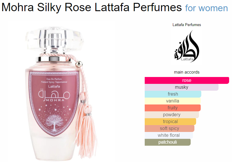 Mohra Silky Rose By Lattafa Eau De Parfum For Women 3.4oz/100ml Mohra Silky Rose By Lattafa Eau De Parfum For Women 3.4oz/100ml