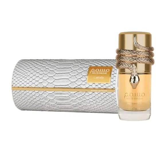 Musamam White Intense By Lattafa Unisex 3.4oz/100ml Citrus Woody Sweet Coconut Amber Yellow Floral