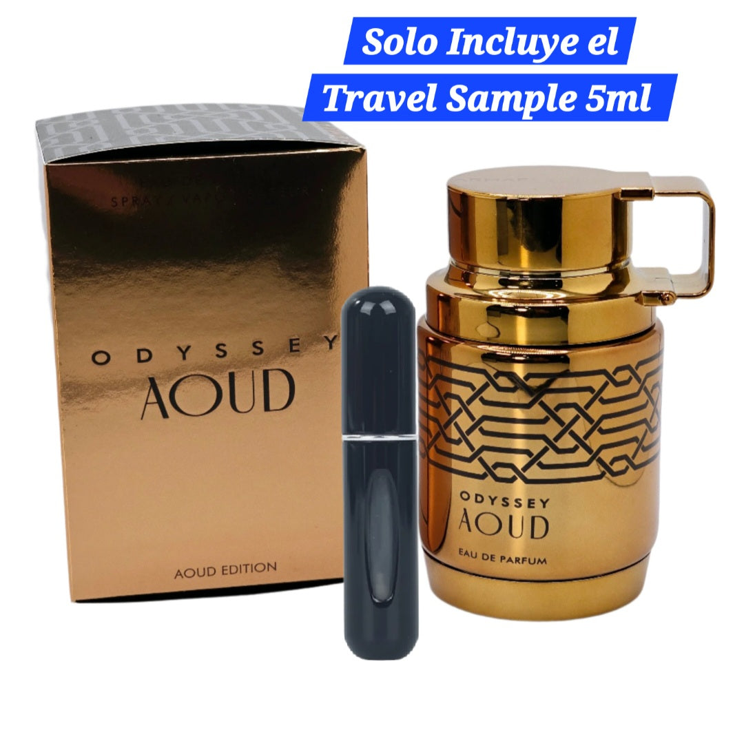 Experience one of Armaf's most iconic fragrances in a convenient 5ml travel sample size. Odyssey Aoud is an oriental woody fragrance that blends the richness of oud with spicy notes and a warm, sensual base — perfect for those seeking a luxurious and long-lasting scent experience.