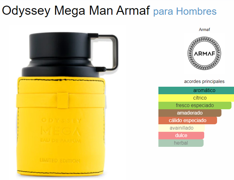 Odyssey Mega Armaf For Men Limited Edition Eau De Parfum Size 3.4oz/100ml
